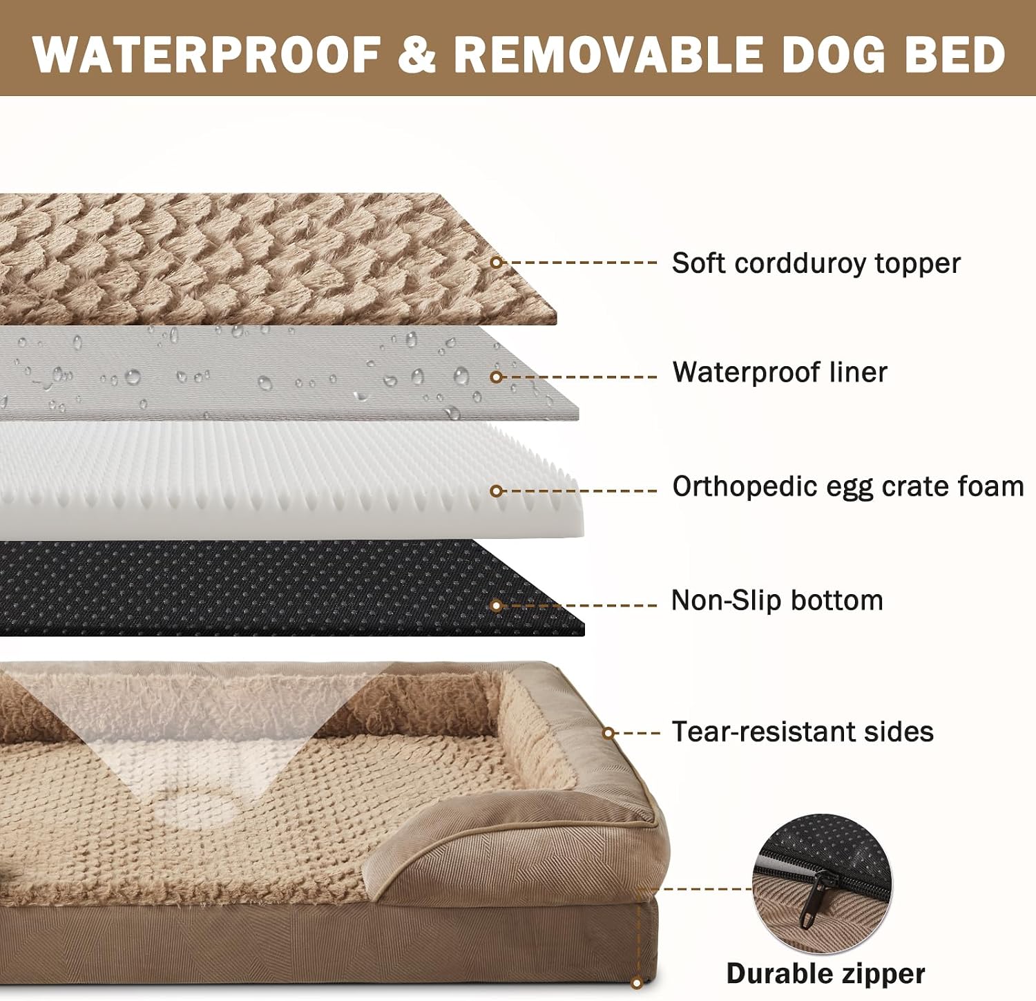 Thumbnail 3 de INVENHO XXL Orthopedic Dog Bed