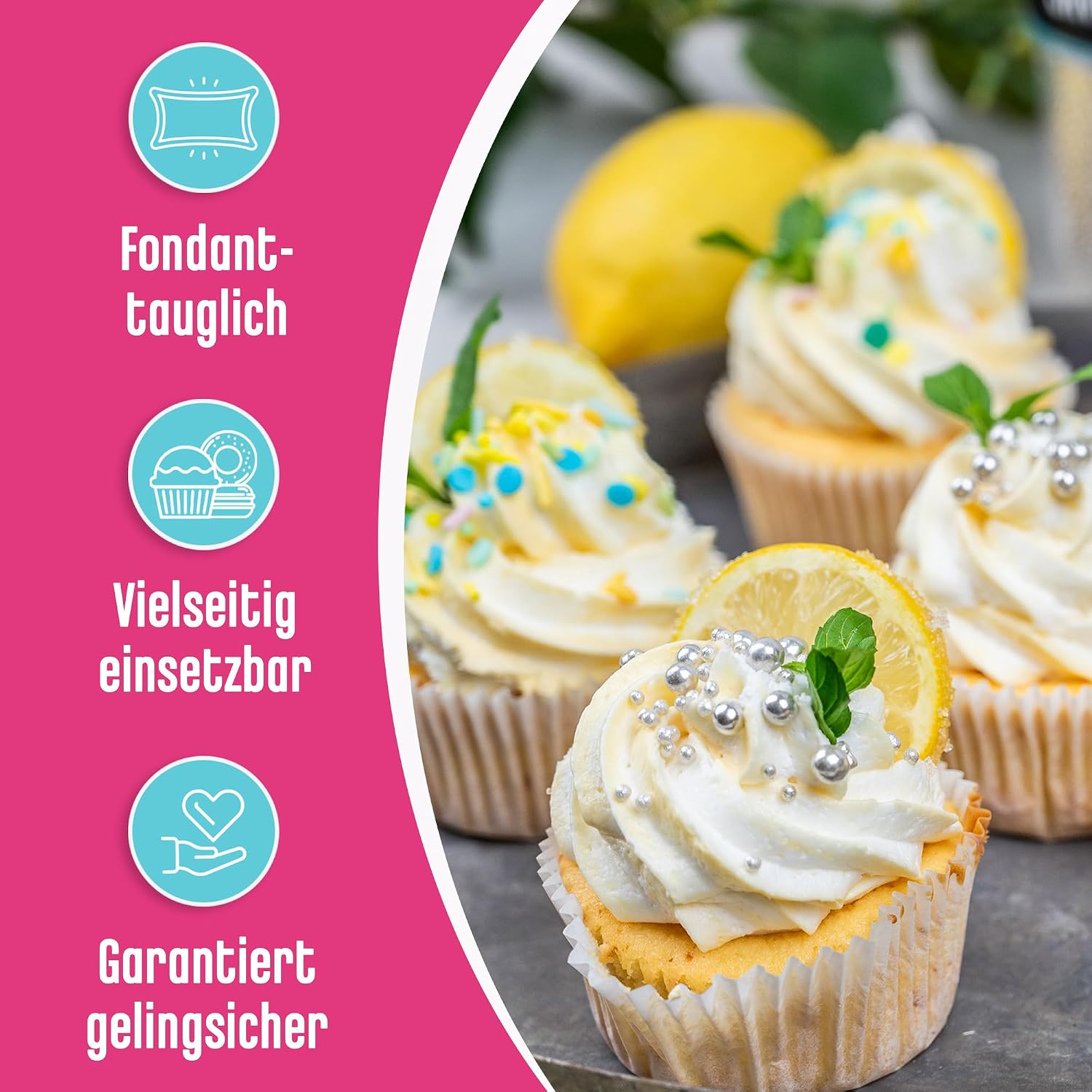 Detalle 2 de DECOCINO Vanille Buttercreme Fertigmischung (3x250g) – einfache, luftige Vanille-Buttercreme zum Garnieren und Füllen