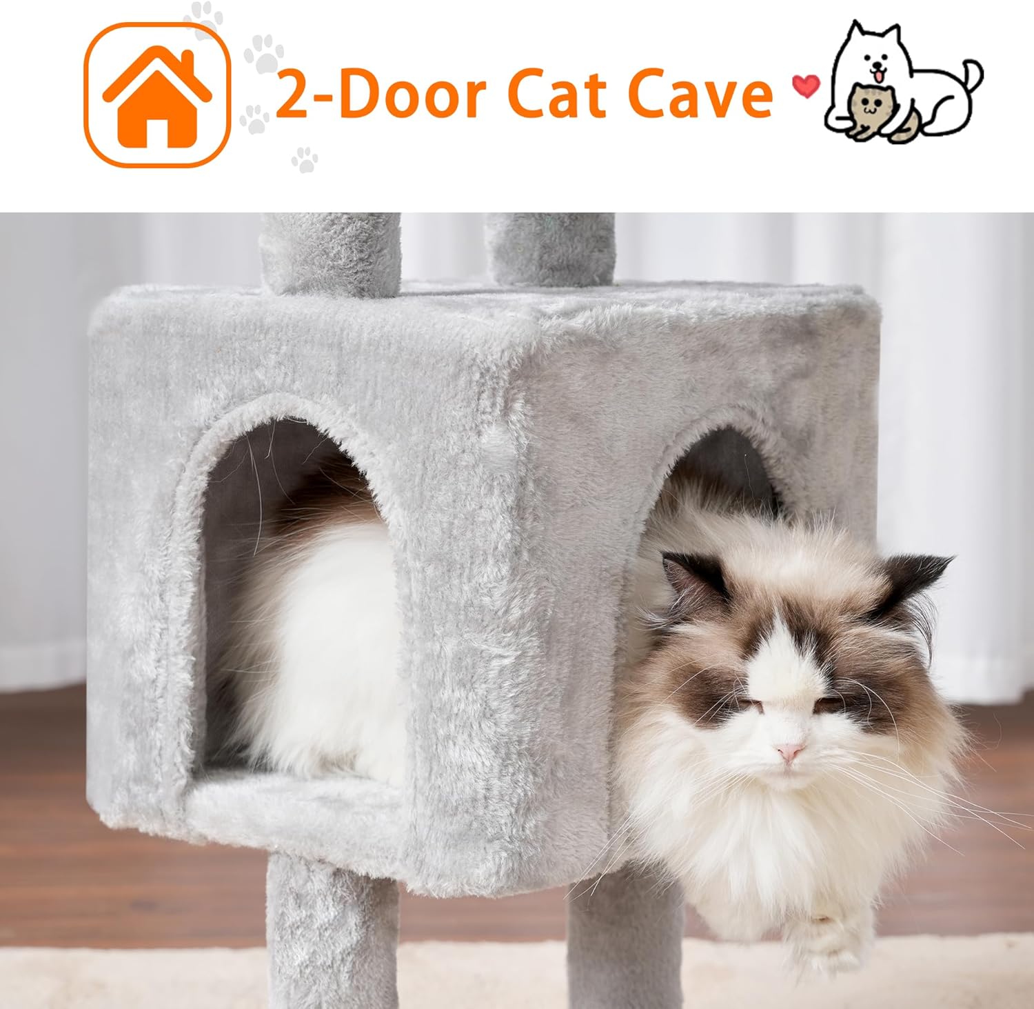 Thumbnail 4 de Heybly Cat Tree, 100 cm Tower Condo with Cat Scratching Post – Indoor Cat Playground