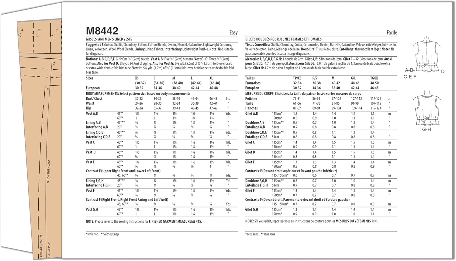 Thumbnail 1 de McCall's M8442 gilet doublé ⚙️