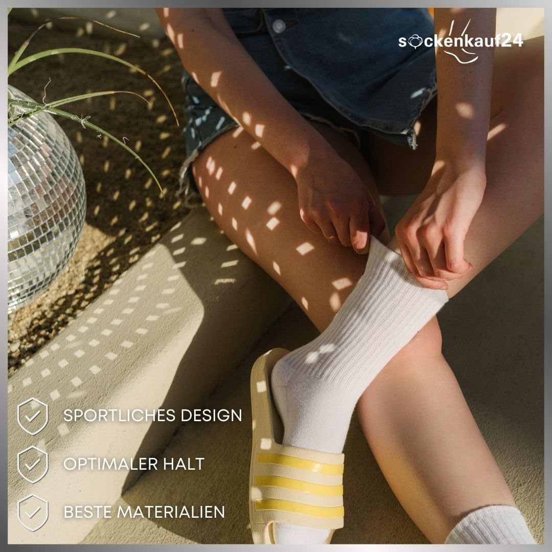 Detalle de sockenkauf24 Premium Tennissocken Unisex – gepolstert, atmungsaktiv & nachhaltig (5 Paar)