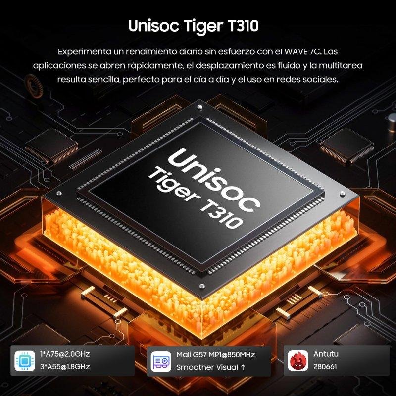 Detalle 2 de Blackview Wave 7C 4G con 4GB/64GB y pantalla de 6,56 pulgadas (Negro)