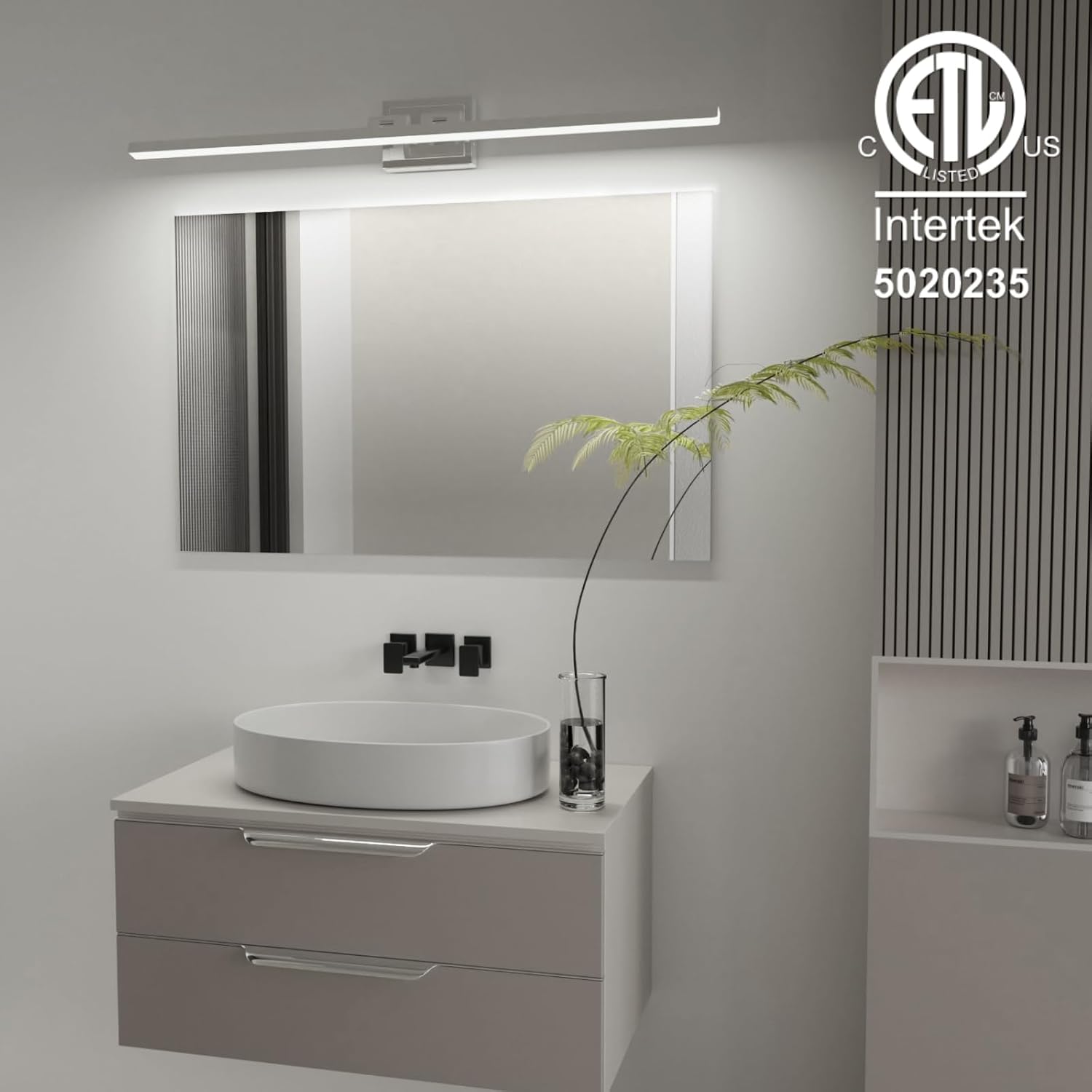Thumbnail 4 de VOLISUN 21324ZM 48-inch Chrome LED Vanity Light, 5 CCT, Dimmable