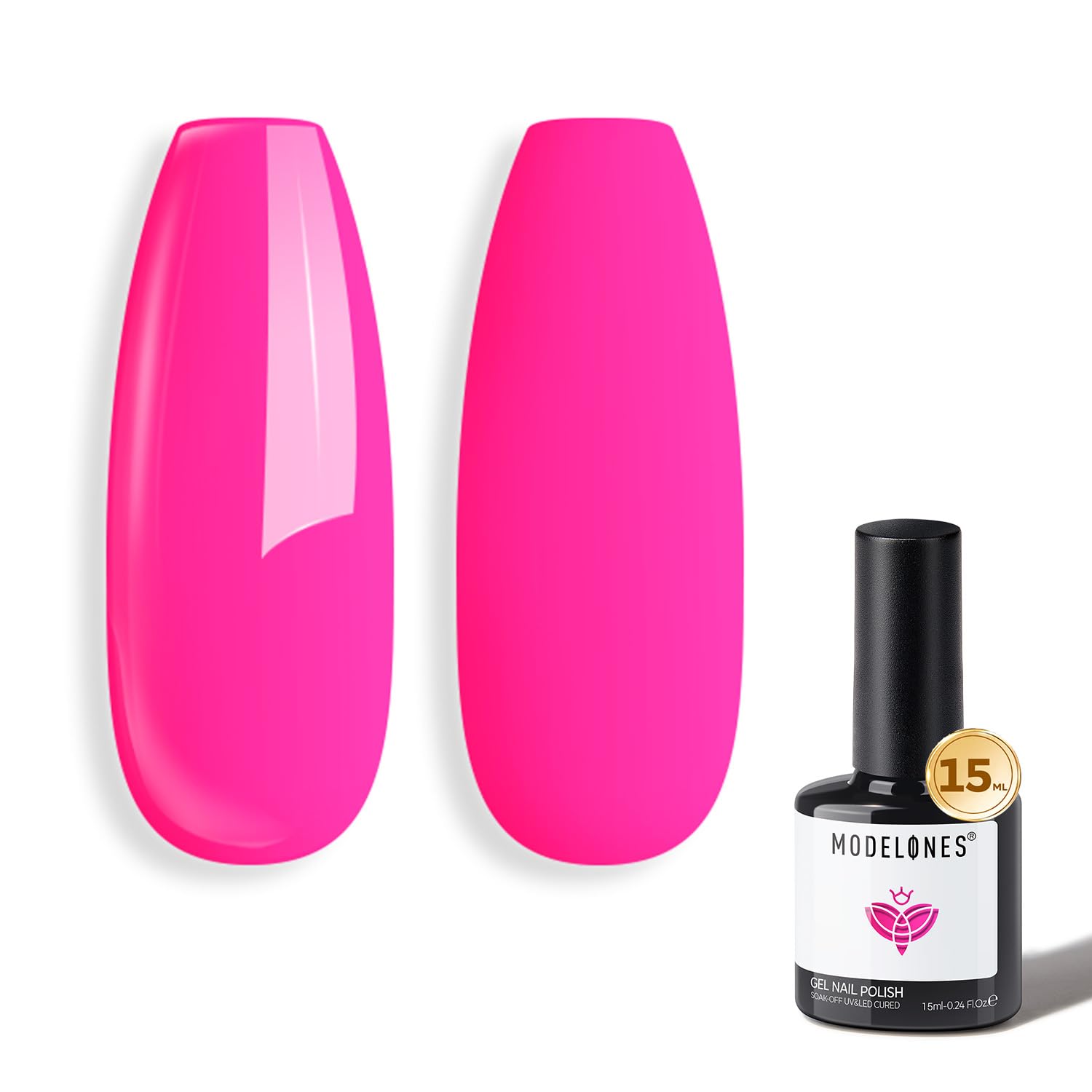 Detalle de modelones Hot Pink Gel Nail Polish, 15 mL UV/LED Soak-Off