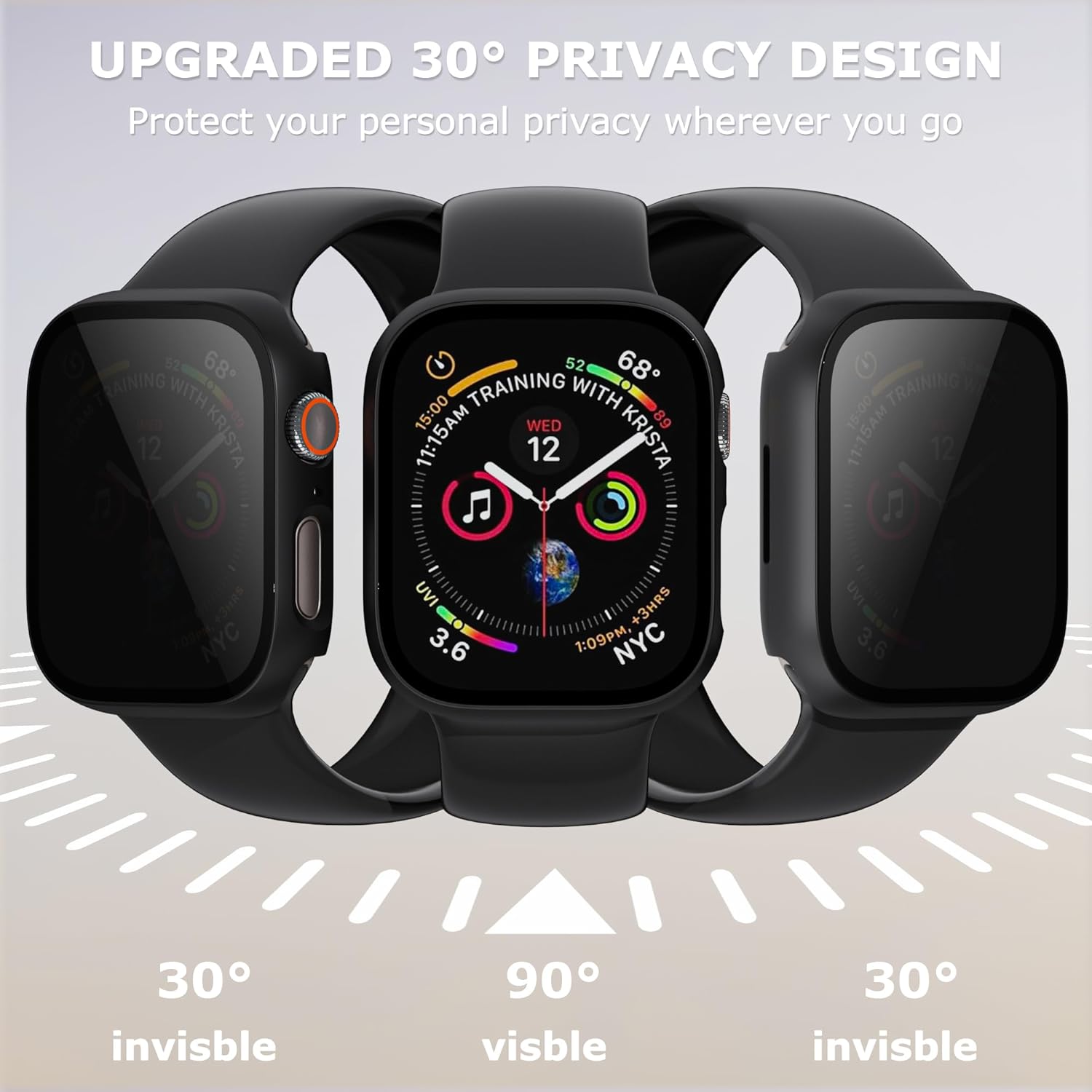 Thumbnail 1 de LINTEKER Privacy Screen Protector Case for Apple Watch 41mm (Series 9/8/7): Ultra‑Thin, Anti‑Peep Protection