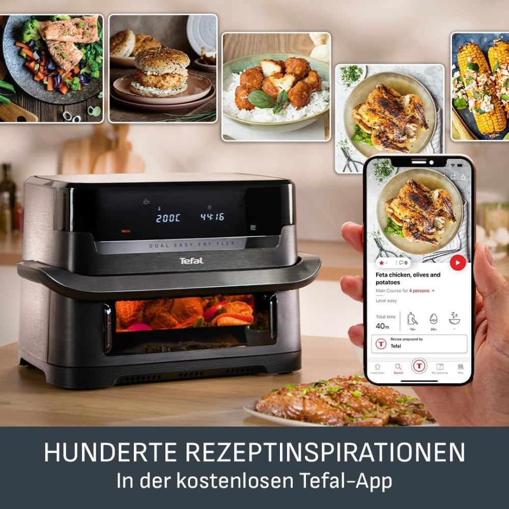 Detalle 2 de Tefal Dual Easy Fry Flex Heißluftfritteuse 9L