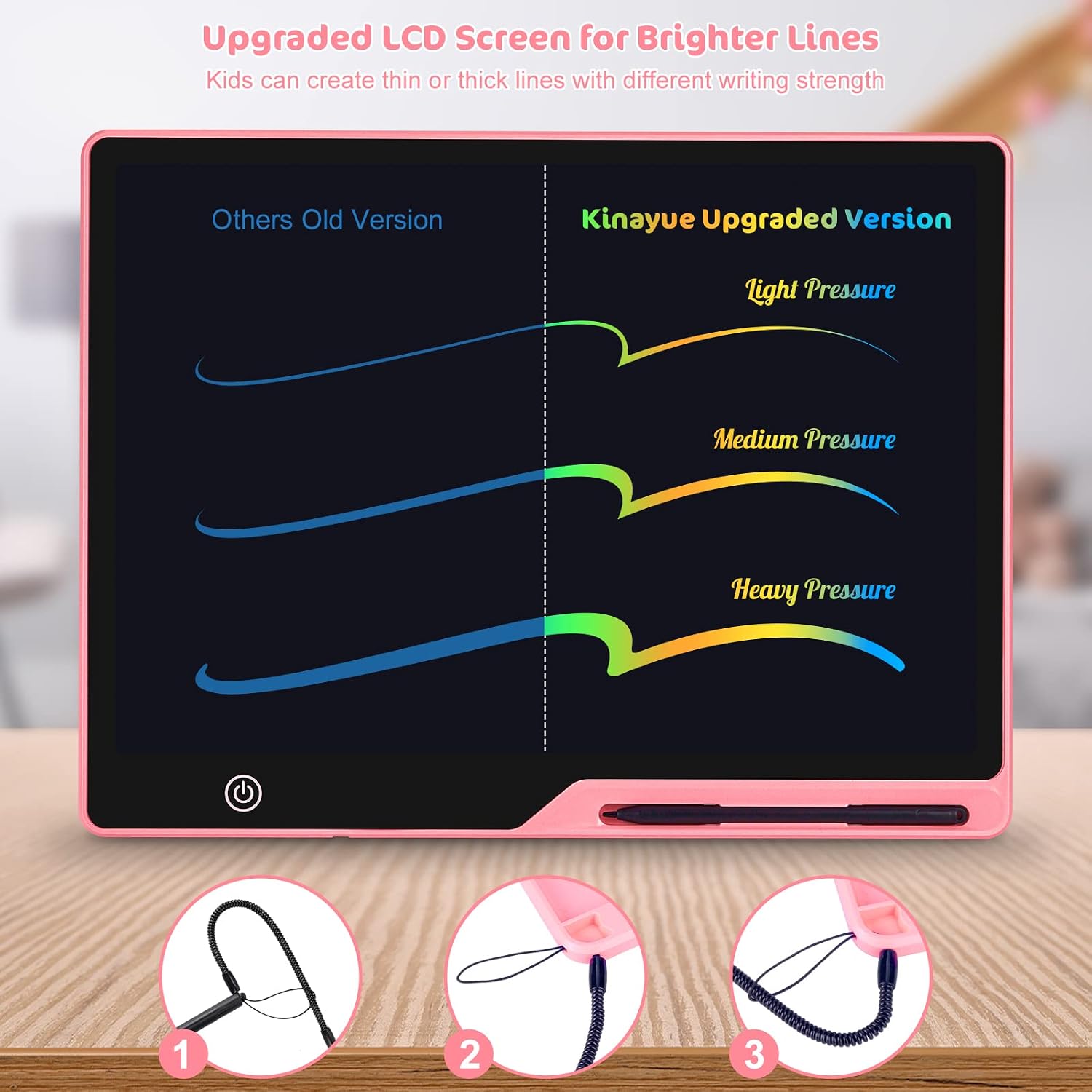 Thumbnail 3 de LCD Writing Tablet 16 Inch Colourful Screen – Doodle Board for Kids (Pink)