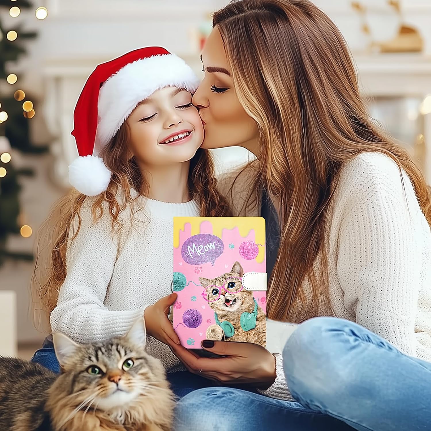 Thumbnail 6 de DWIYITTN Pink Cat Journal for Girls, 192 Lined Pages, Hardcover and Pen