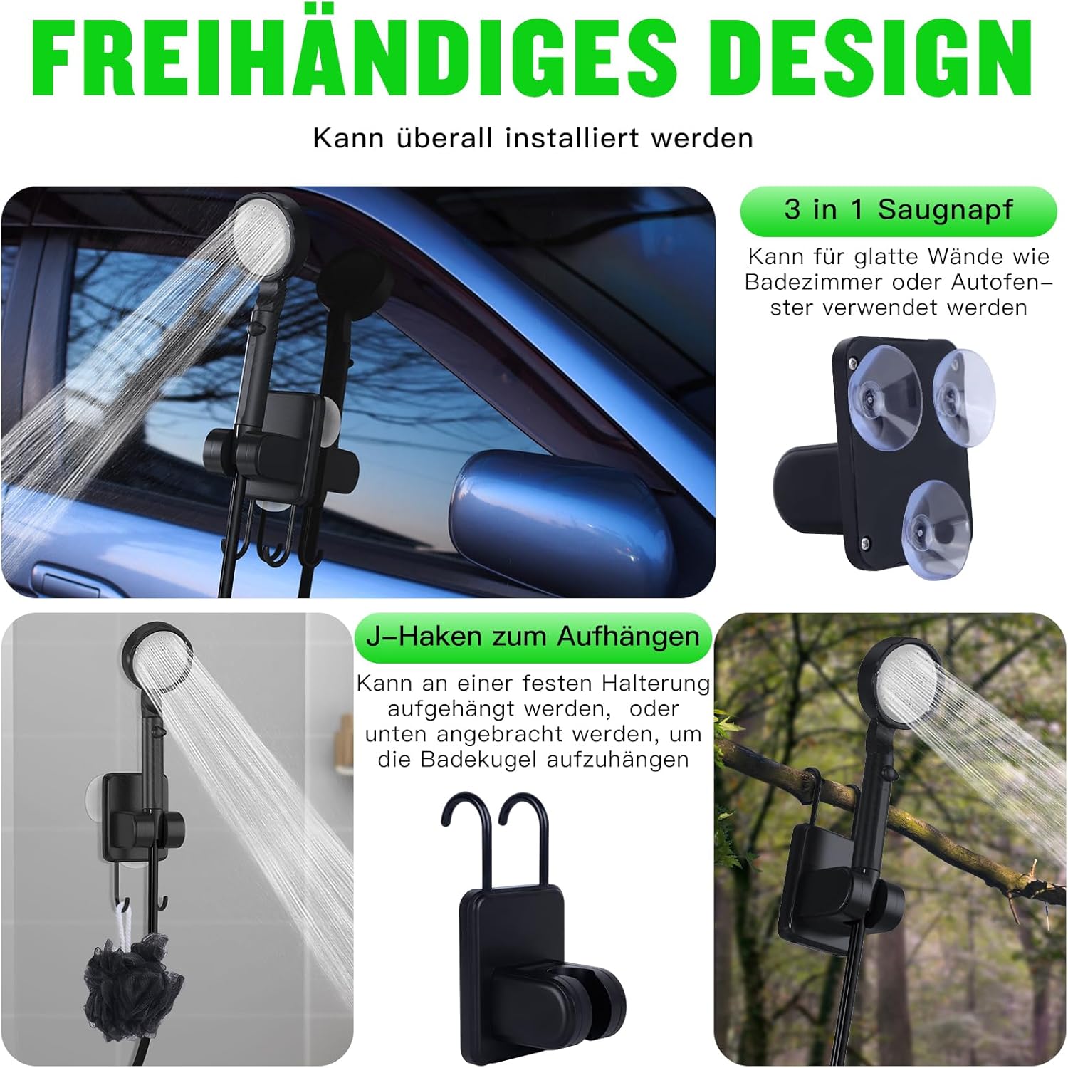 Thumbnail 6 de Spopal Campingdusche Aktualisierte Version – Tragbare Dusche mit 10000 mAh Akku, IPX8, 5-Stufen-Durchfluss