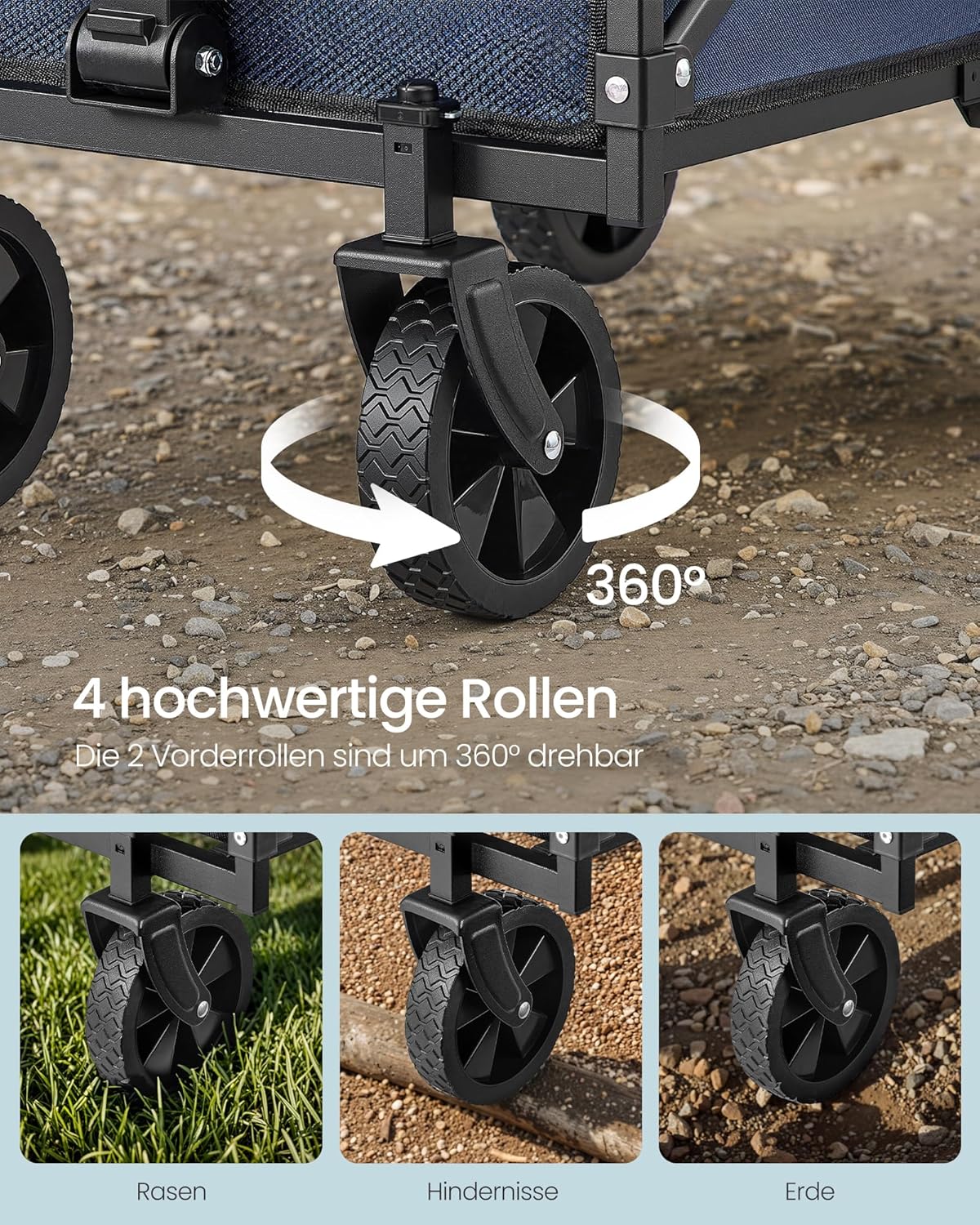 Thumbnail 5 de SONGMICS Kleiner Handwagen faltbar GFW909QE01 – kompakt, 180 kg Tragfähigkeit, 90 L, 4 Rollen