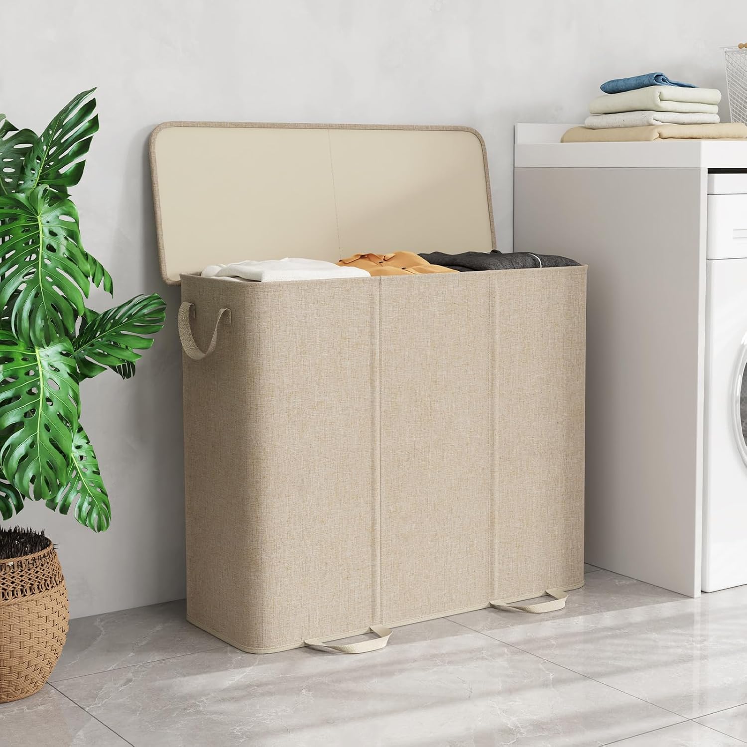 Detalle 2 de Lifewit LF230188 Triple Laundry Hamper with Lid, 185L, Removable Bags