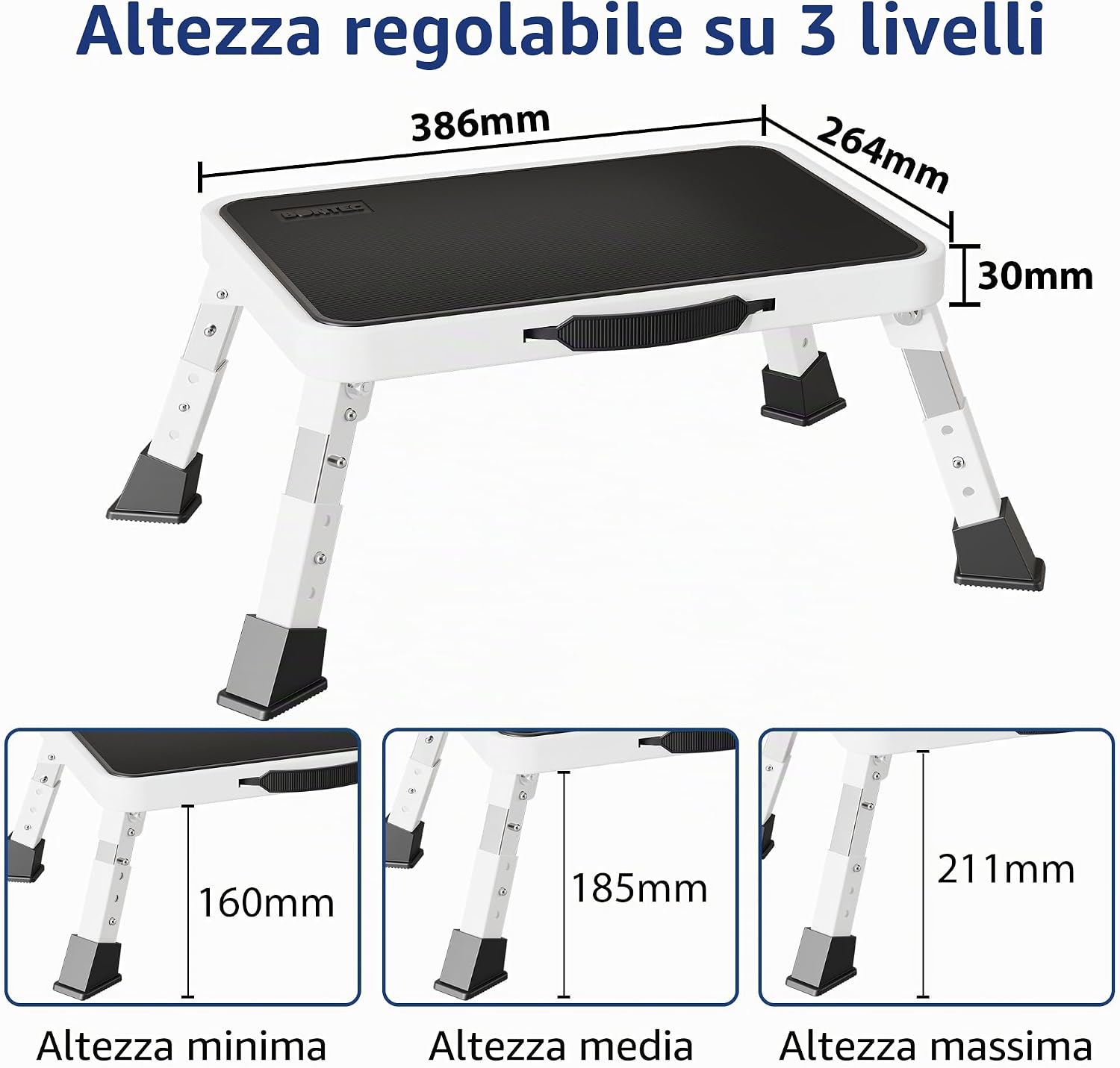 Detalle 2 de BONTEC Sgabello pieghevole regolabile 3 livelli