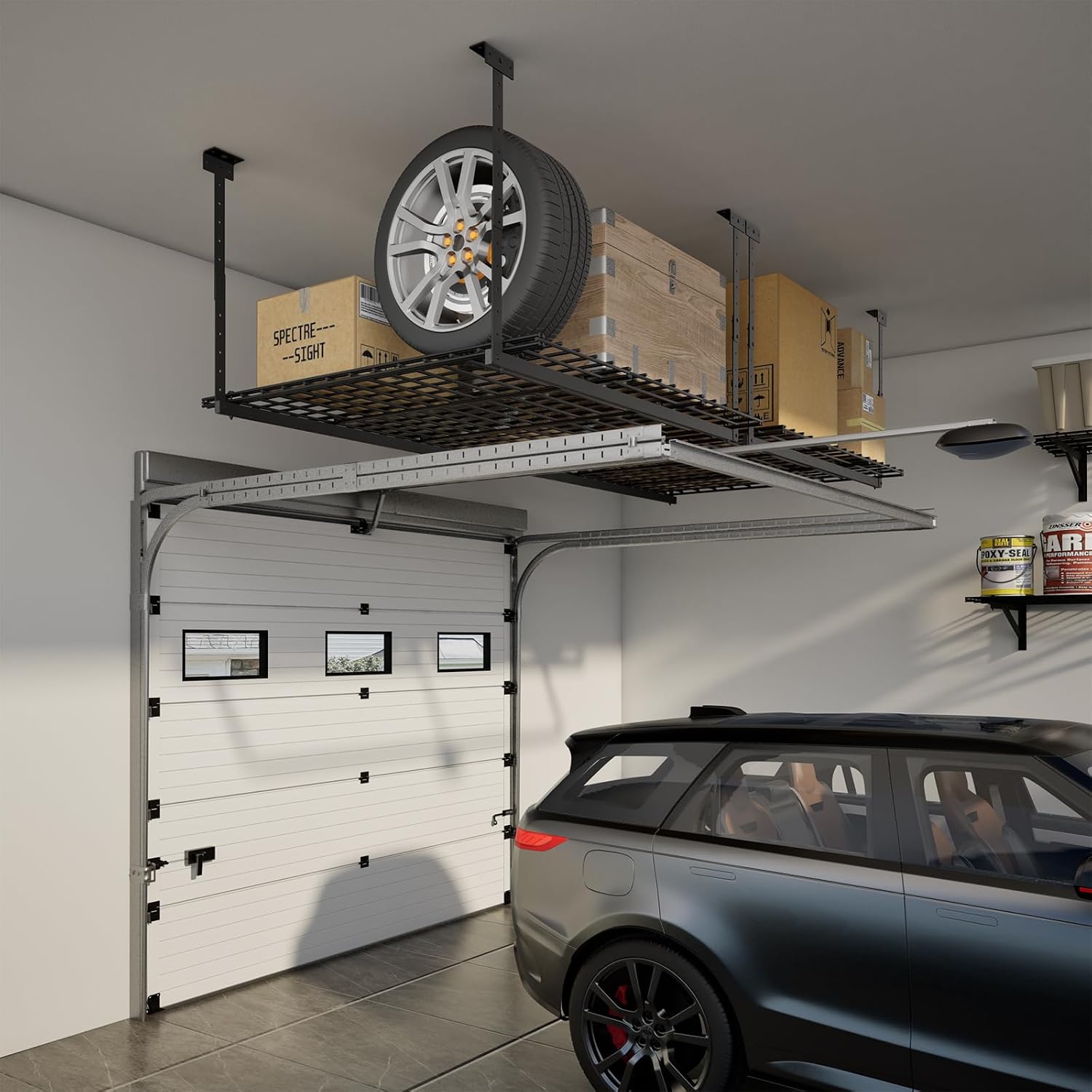 Thumbnail 6 de Jusgym CR01 Overhead Garage Storage Rack, 45 x 45-Inch, 250 lb Capacity