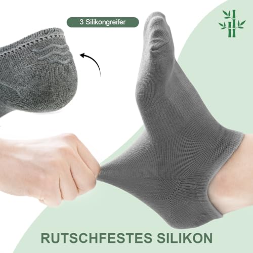 Detalle de Niofind Bamboo Trainer Socks for Women & Men – 6 Pairs, Non Slip No Show