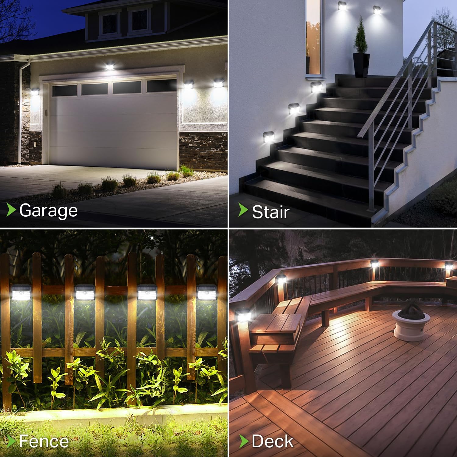 Thumbnail 1 de Solar Motion Lights Outdoor Ultra Bright Solar Fence Lights with Motion Sensor, IP65 Waterproof (6 Packs)