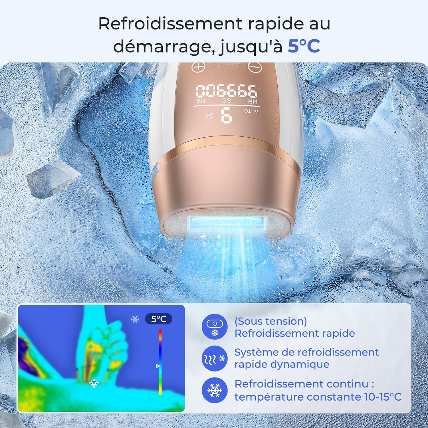 Detalle 2 de 21J Épilateur IPL 9 niveaux 🪒
