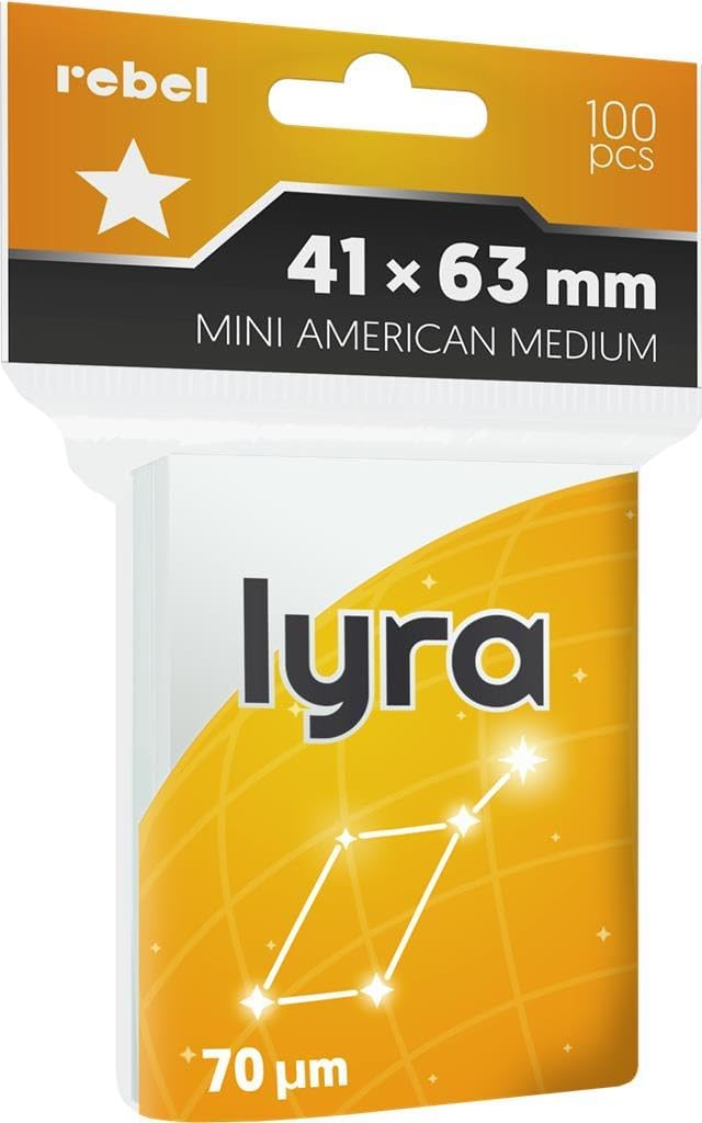 Asmodee 100 custodie per carte 41 x 63 mm – Mini American Medium (Lyra): protezione chiara e affidabile