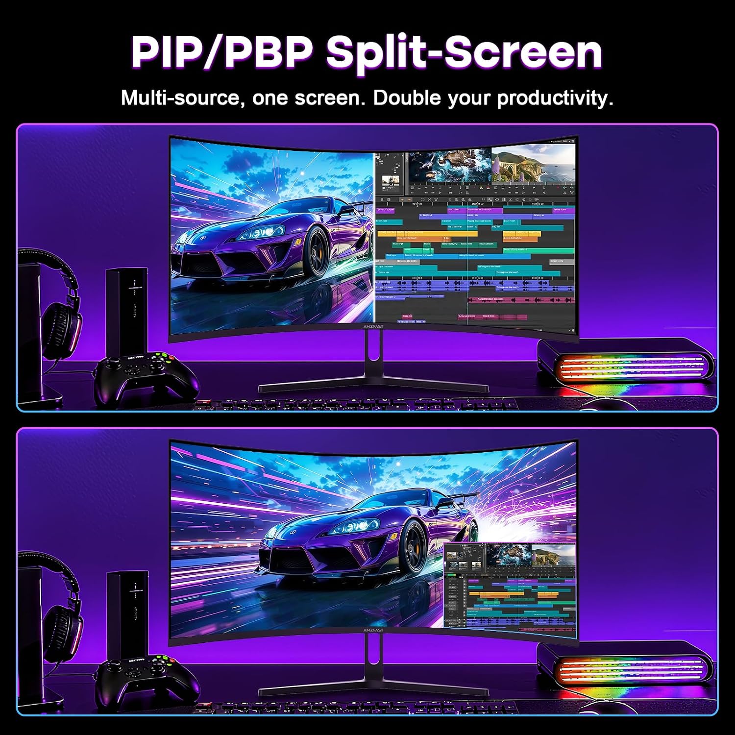 Thumbnail 6 de Amzfast AMZG34C5Q Pro 34‑inch UWQHD gaming monitor