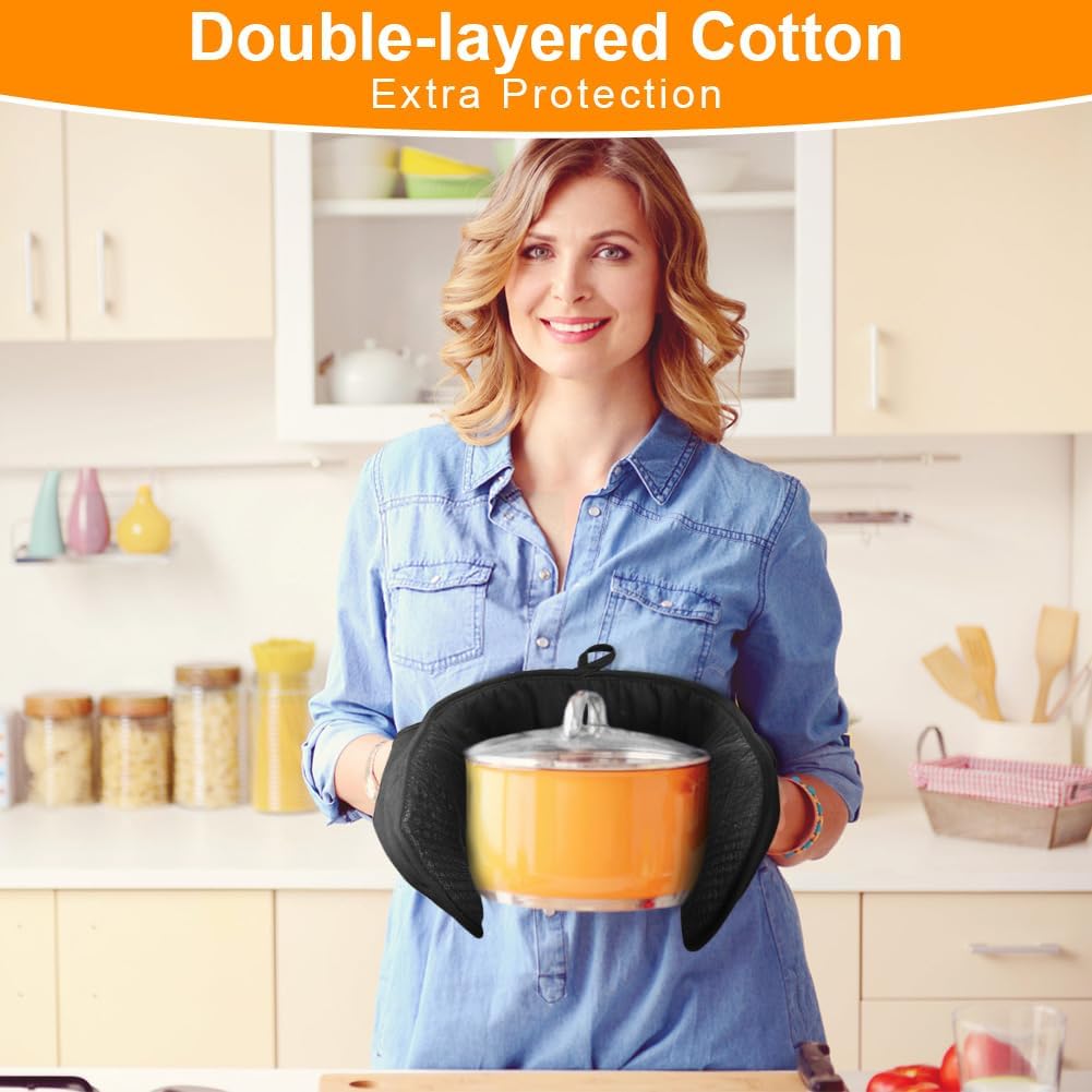 Detalle 2 de AUAUY Double Oven Gloves 250°C heat-resistant