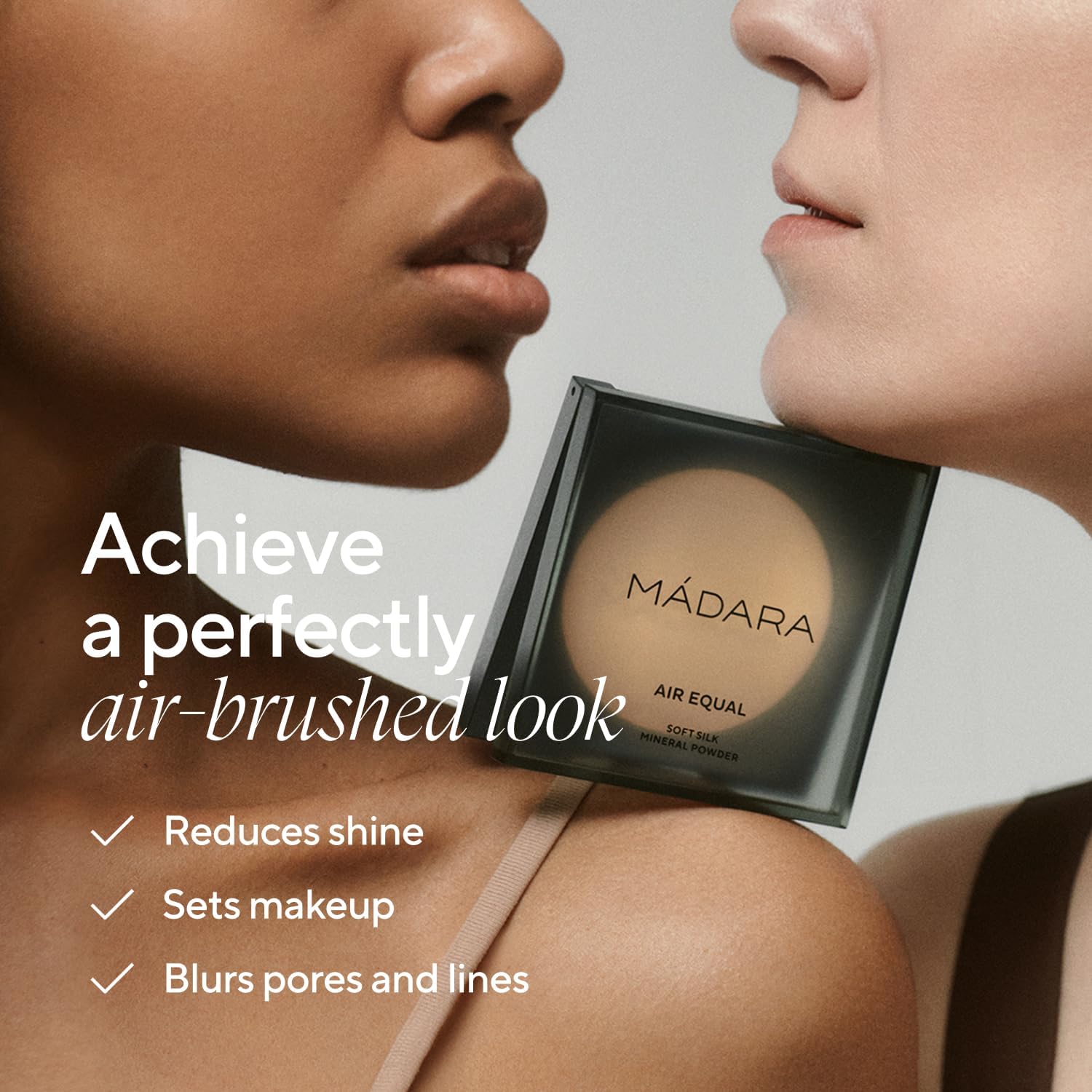 Detalle de MÁDARA Organic Skincare Air Equal Soft Silk Mineral Powder #2 Beige 9g – Poudre fixatrice satinée, sans talc