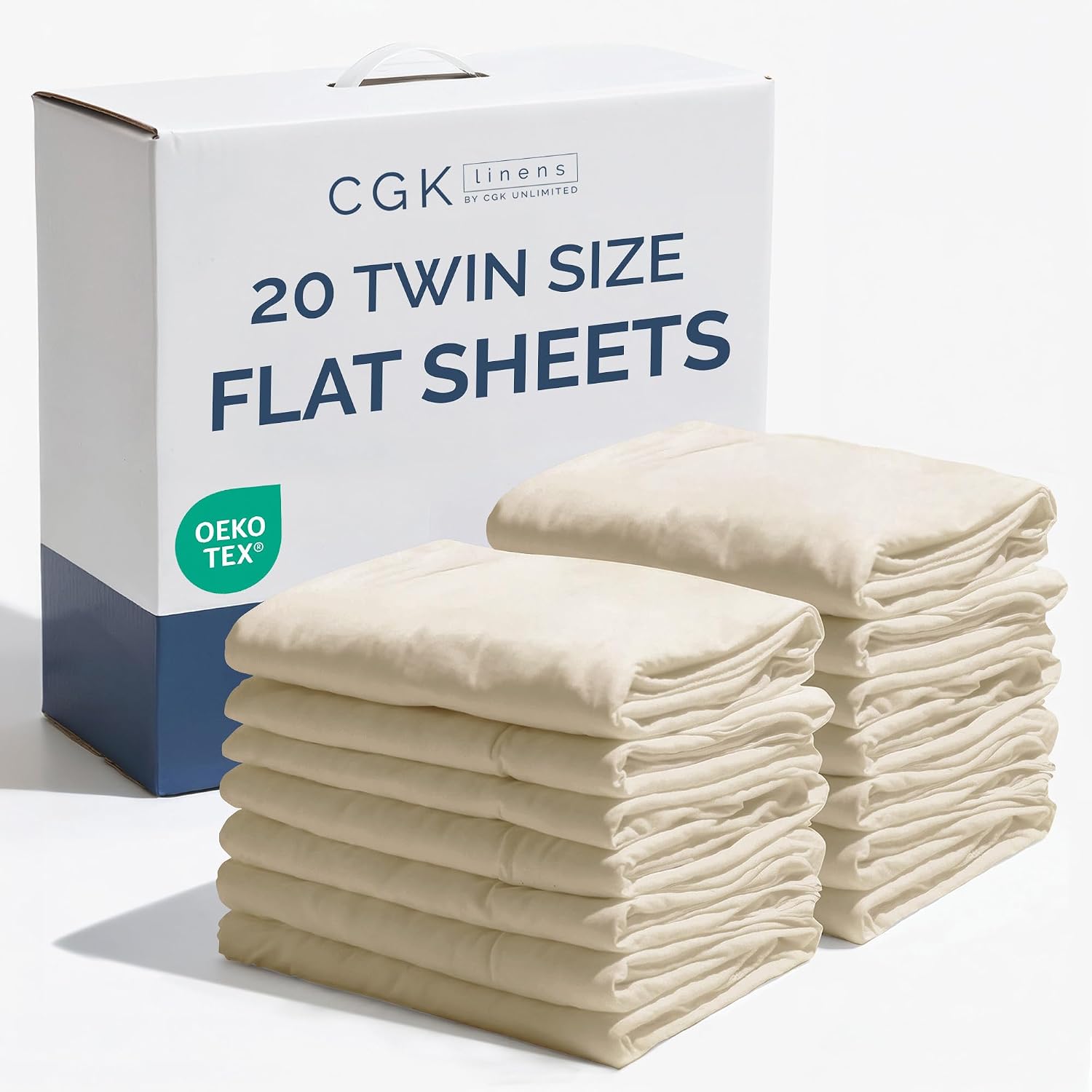Detalle de CGK Unlimited Twin Size Flat Sheet (Wheat) — Hotel-Quality Ultra-Soft Cooling Bedding, Fade & Wrinkle Free