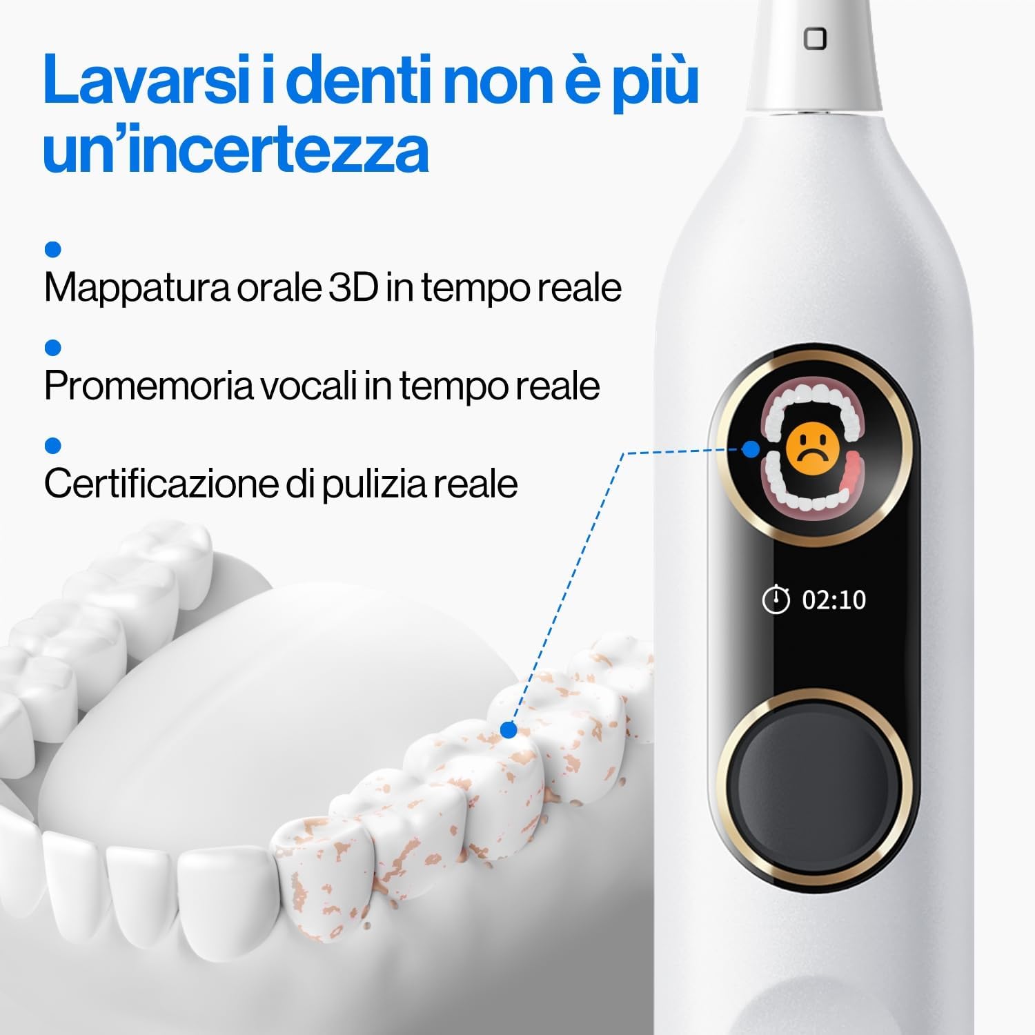 Thumbnail 6 de usmile Y20 PRO Spazzolino elettrico intelligente per adulti con Oral Map 3D e avvisi vocali