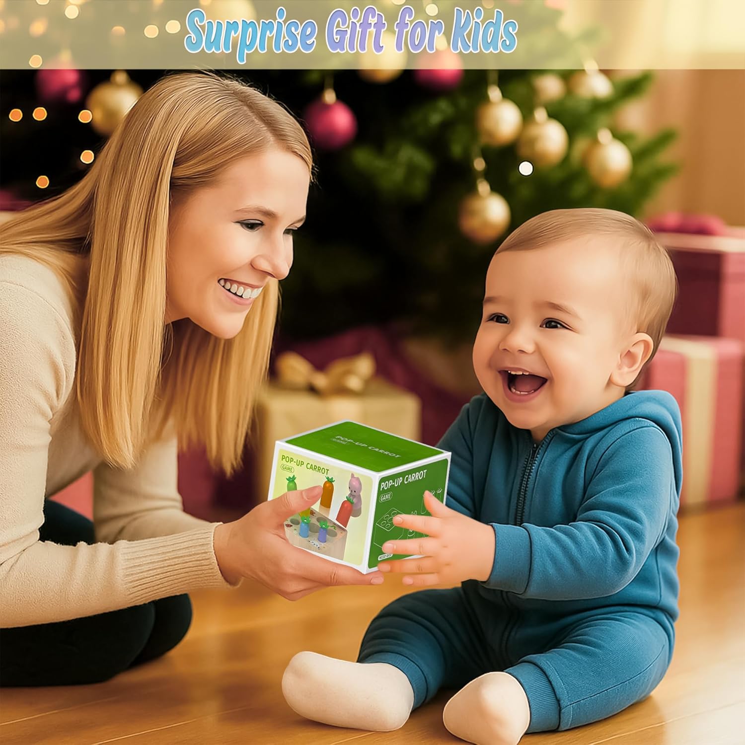 Detalle 2 de Holzspielzeug ab 1 Jahr – Montessori Sortierspiel mit Karottenernte (Formen & Farben)