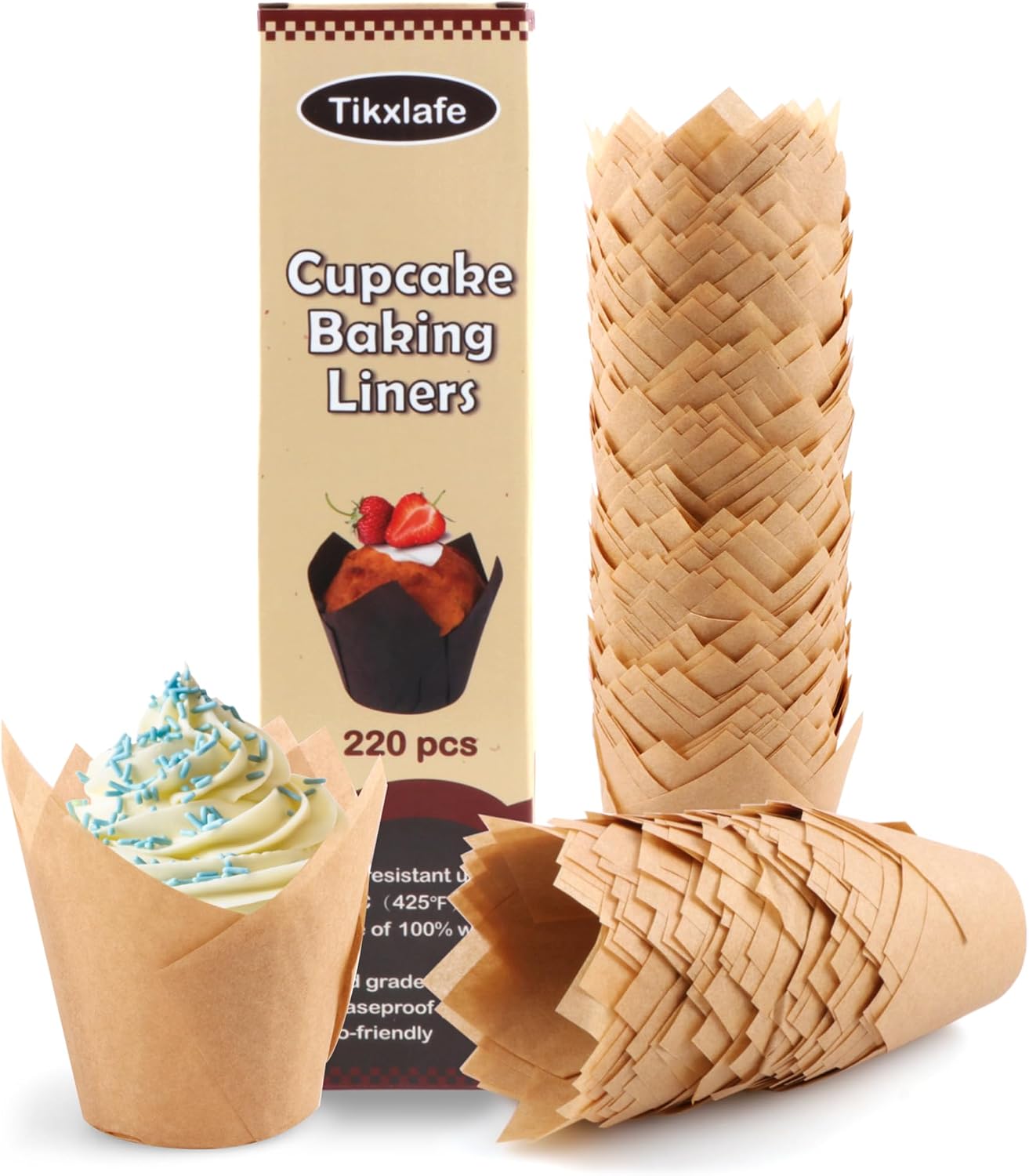 Detalle de Tikxlafe Tulip Cupcake Liners, Unbleached Paper