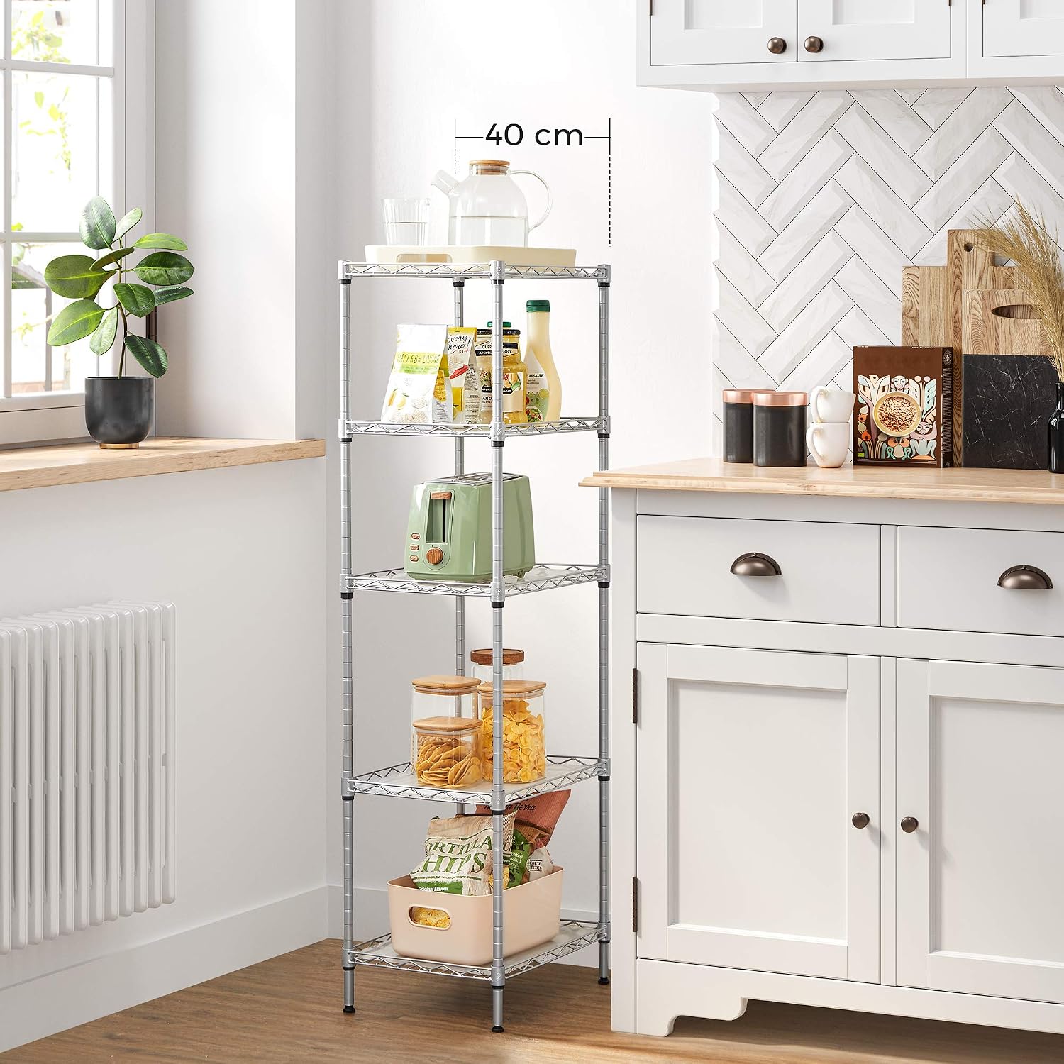 Detalle 2 de Songmics Kitchen Shelf 5-Tier Thin Storage