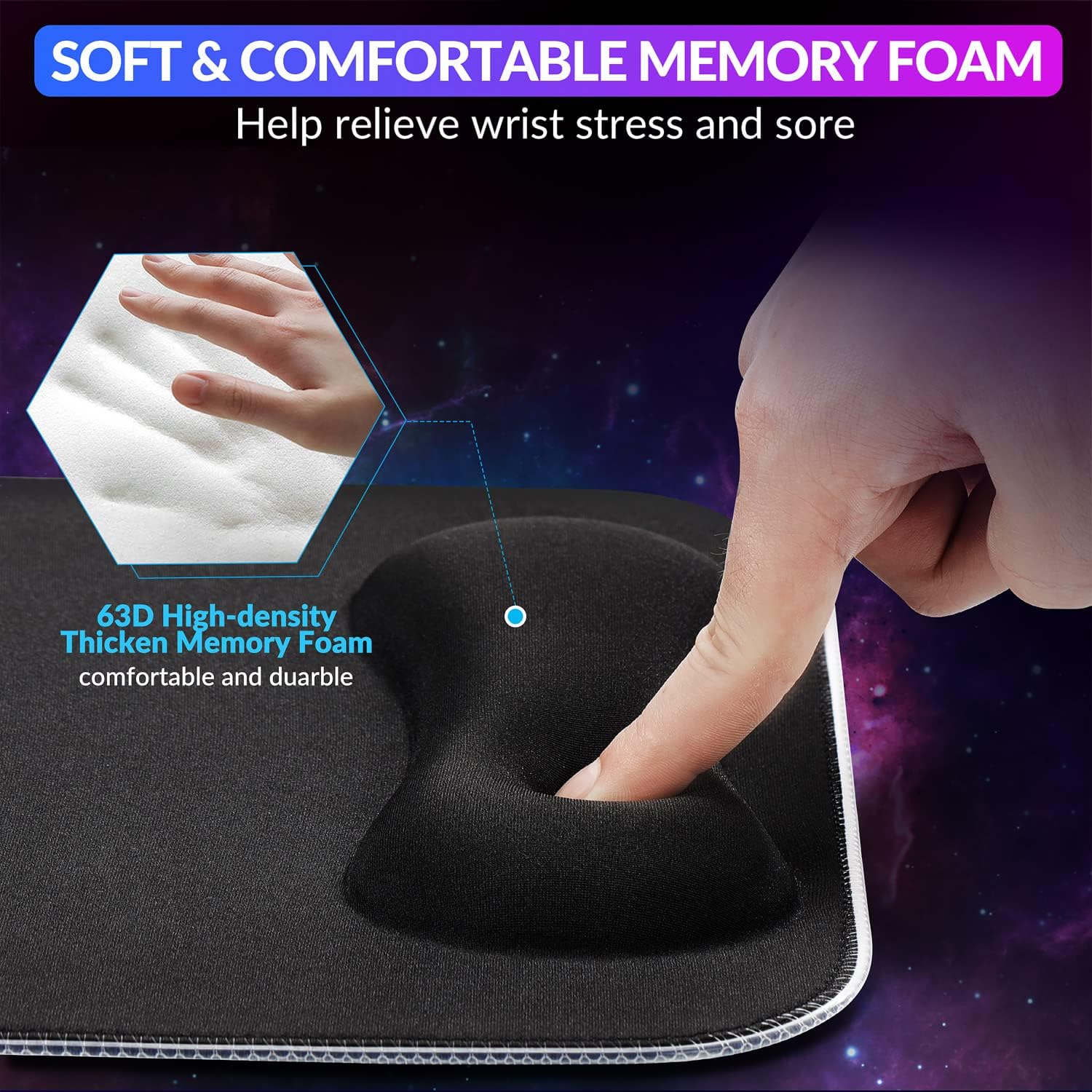 Thumbnail 5 de Gimars RGB Gaming Mouse Pad Wrist Support