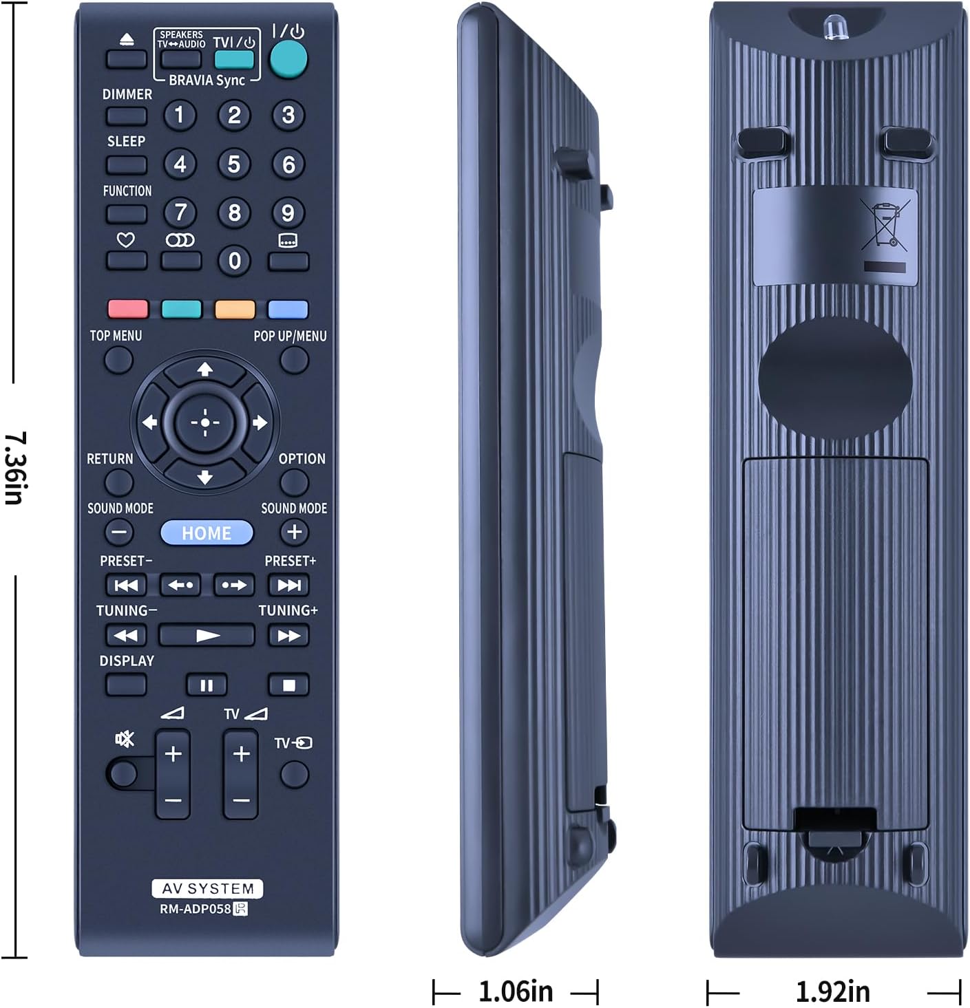 Detalle 2 de TCNOUMT RM-ADP058 replacement remote for Sony AV DVD/Blu-ray systems (RM-ADP058)