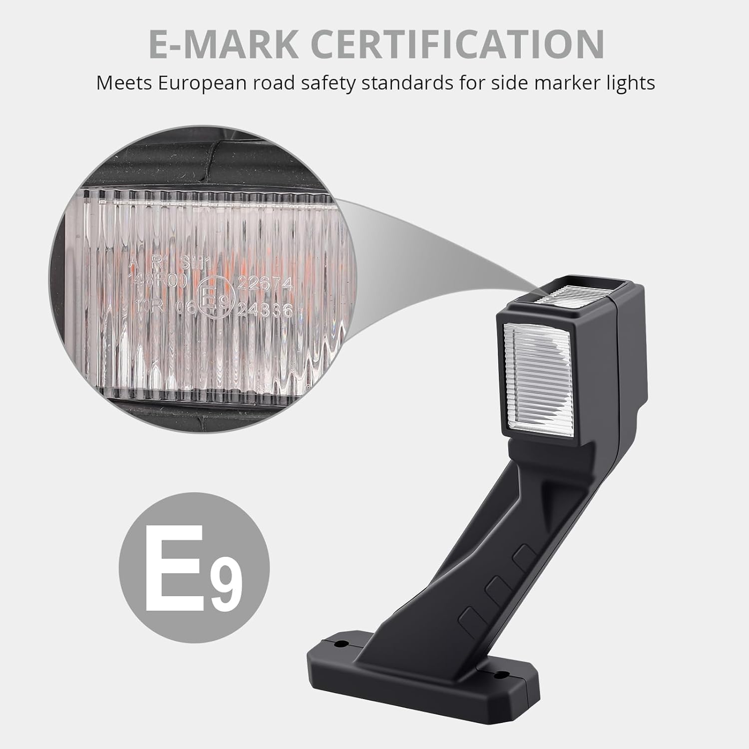 Thumbnail 3 de Justech 2pcs LED Side Marker Lights (Triple Colour) 12–30V, IP65, 74mm for Truck Trailer, Lorry, RV & Caravan