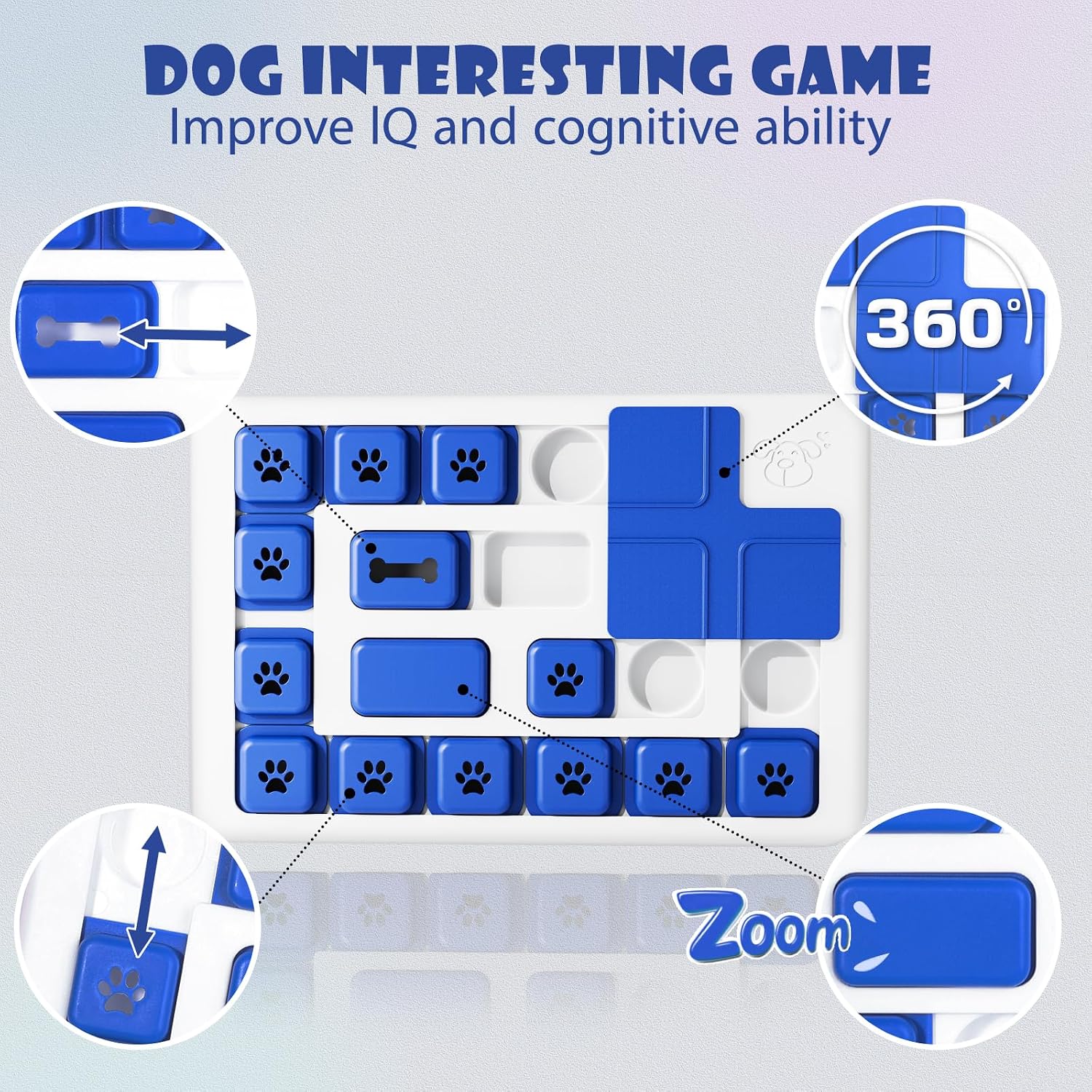 Thumbnail 3 de Hundespielzeug Intelligenz – Leckerli-Puzzle mit Quietschgeräuschen, waschbar (blau)