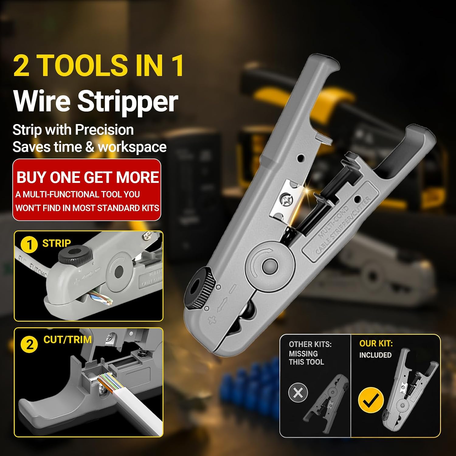 Thumbnail 2 de ZOERAX Kit Crimp Cat7 RJ45: strumento multi-modulare con tester, 50 connettori Cat6 e accessori