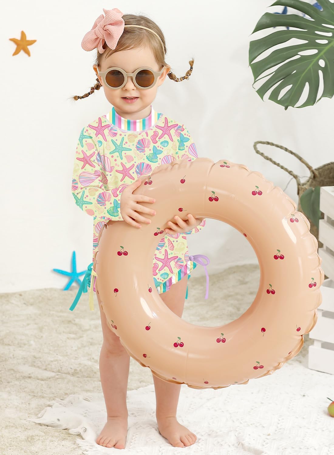 Detalle de BesserBay Baby Mädchen Rash Guard Einteiler UPF 50+ Langarm – 0–36 Monate