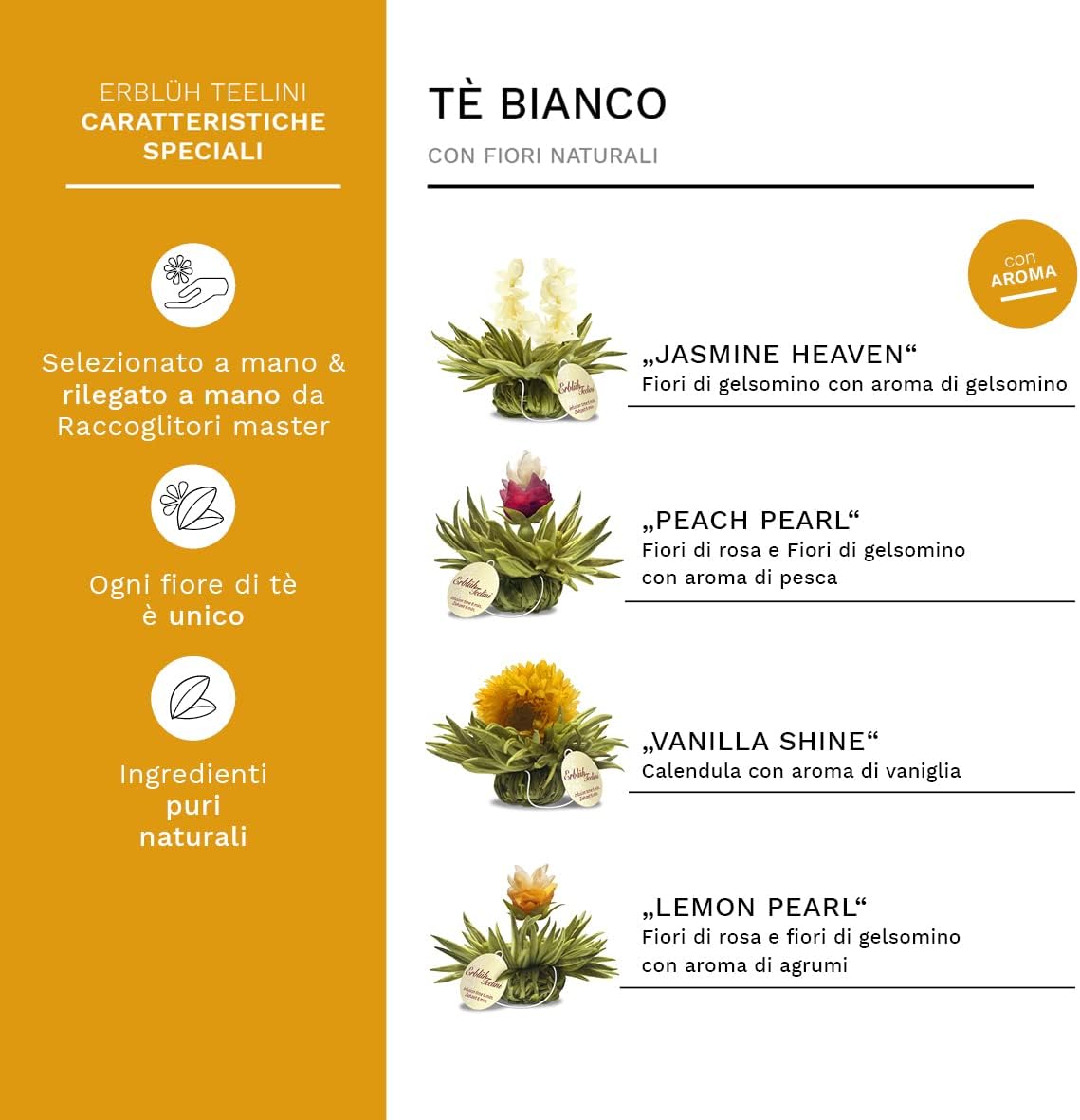 Detalle de Creano 36 Fiori di tè bianco in tazza