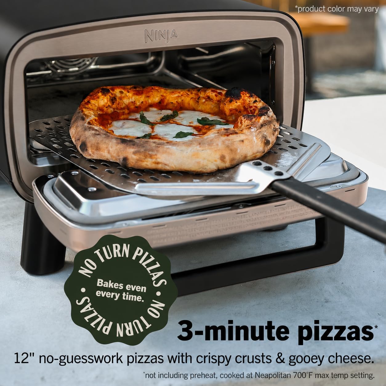 Detalle de Ninja MO201 Artisan Outdoor Pizza Oven, 12-Inch, 700°F, 5-in-1