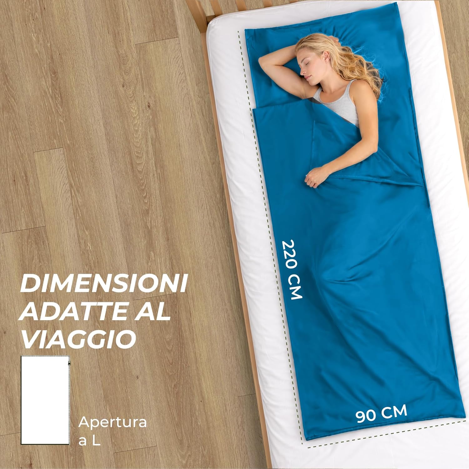Detalle de Zenacross Sacco a Pelo Interno Ultraleggero in Microfibra: sacco lenzuolo da viaggio 180x220 cm