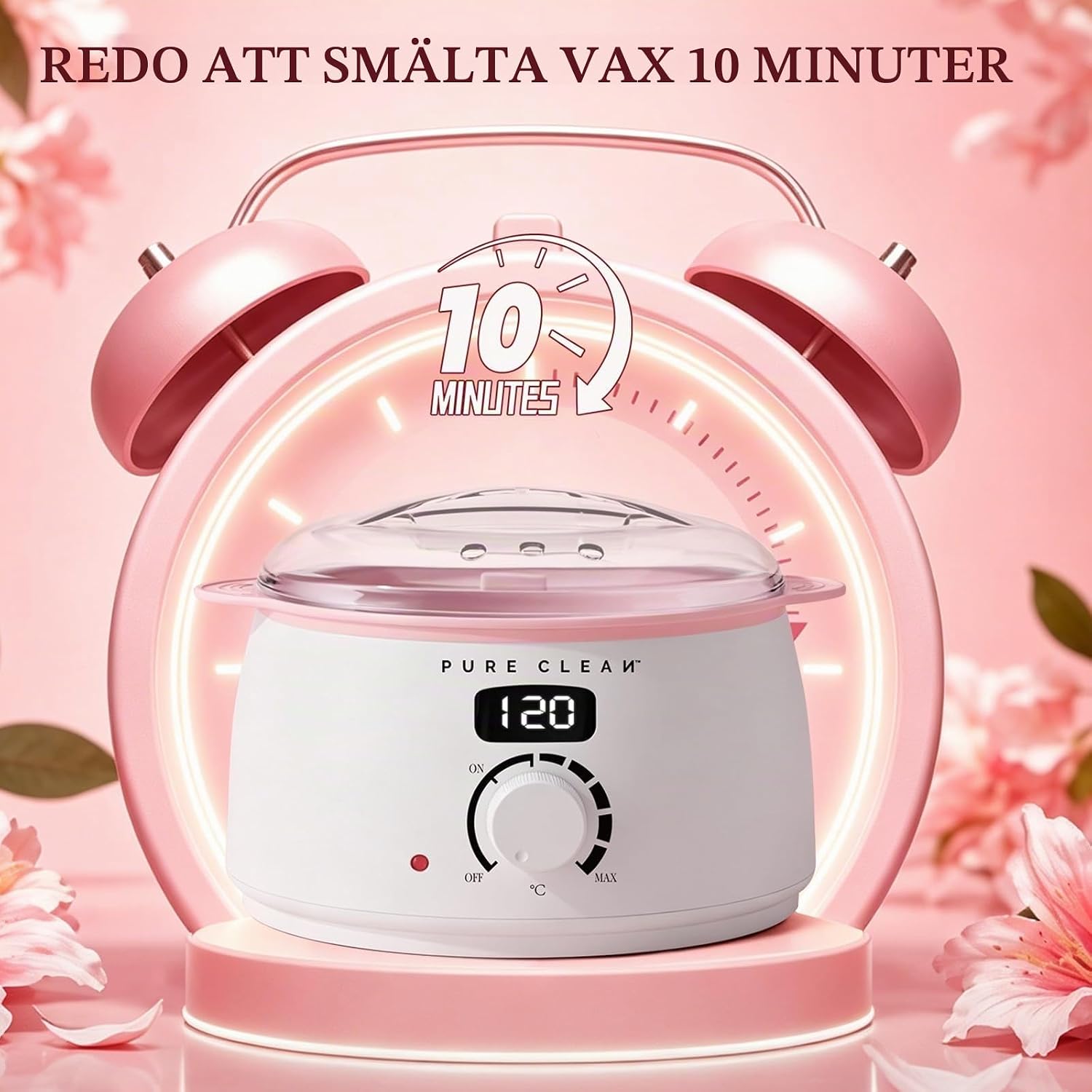Detalle 2 de PURECLEAN vaxvärmare med LED-display, silikonskål och 10 minuters uppvärmning