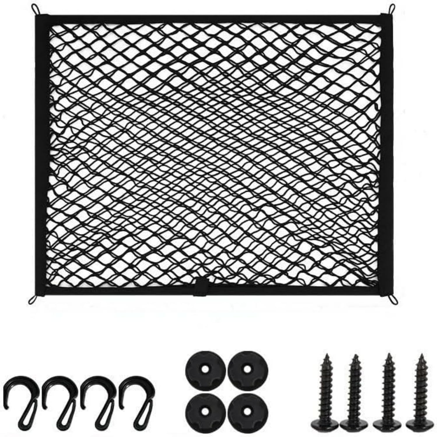 Thumbnail 6 de JT-HLM Cargo Net Stretchable Nylon Mesh (Adjustable Elastic Car Boot Net, 60x100cm) with 4 ABS Hooks