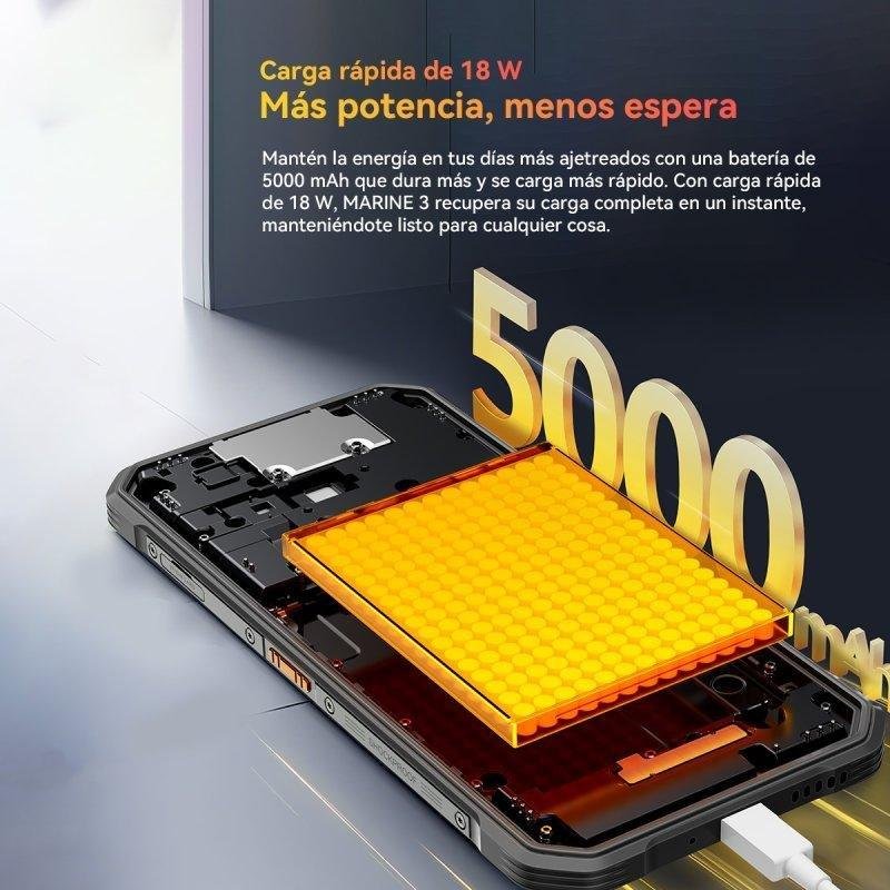 Thumbnail 2 de OSCAL Marine 3 4G, 8GB/128GB, 6.56" Rugerizado en Negro: para entornos extremos