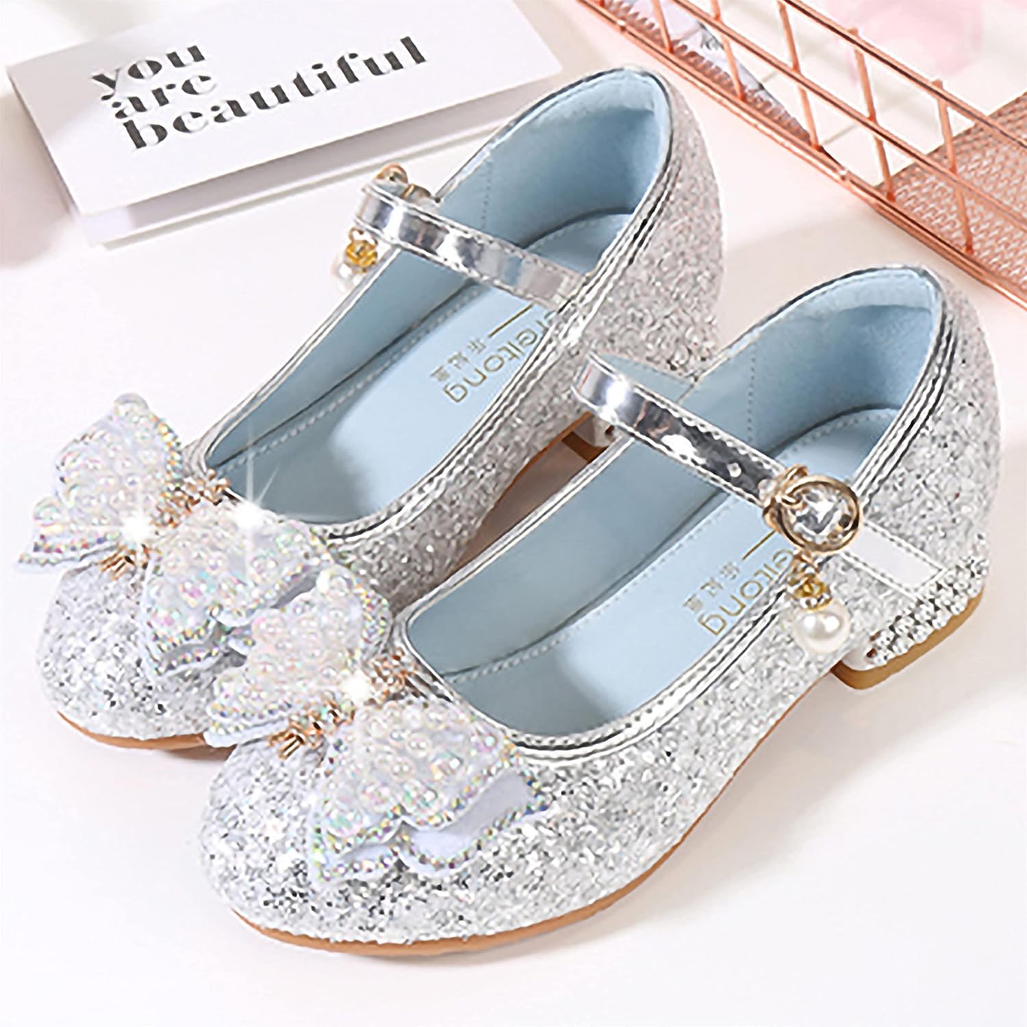 Thumbnail 4 de YOSICIL Principessa Scarpe con Tacco Rosa per Bambine