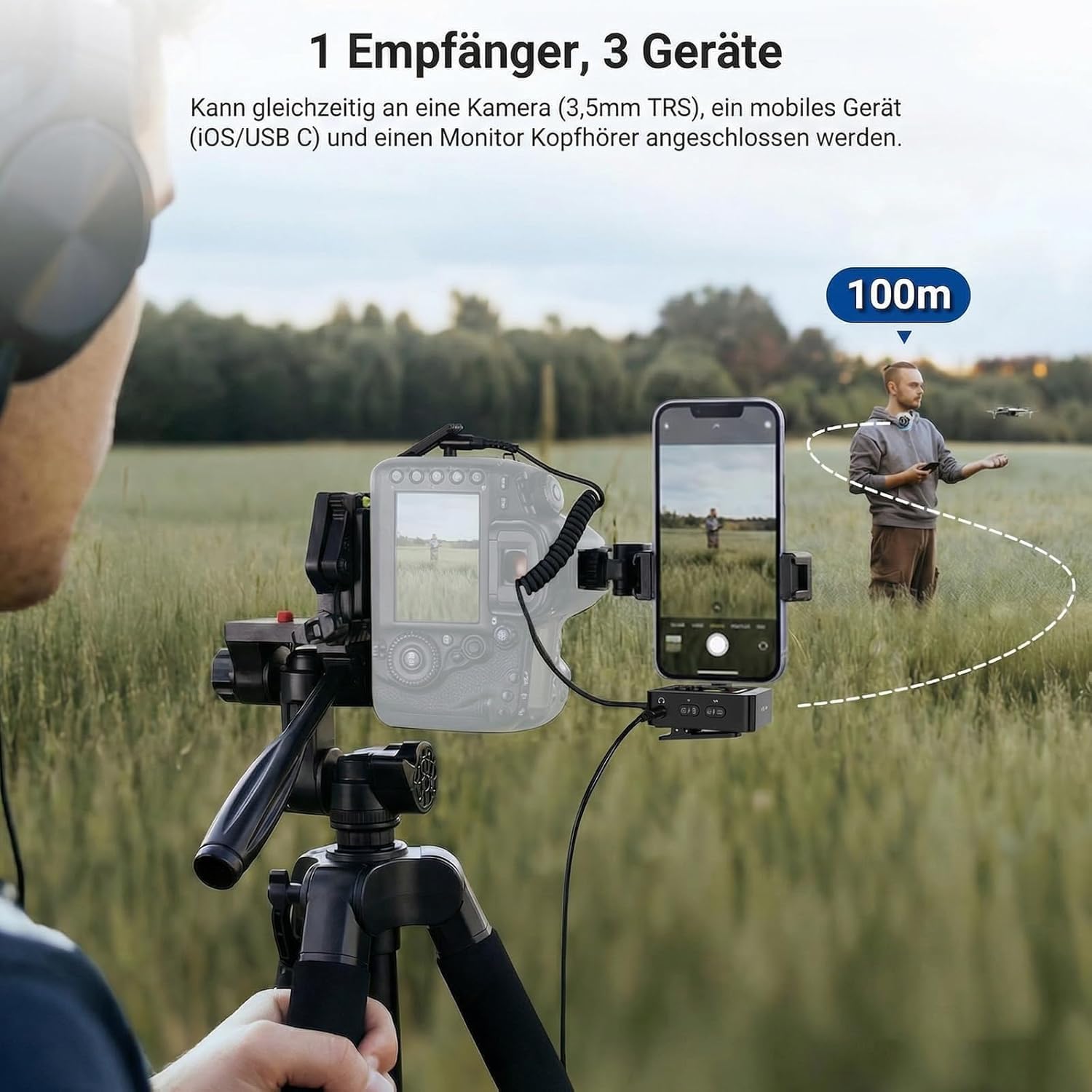 Thumbnail 5 de NEEWER CM26 Pro AI drahtloses Mikrofon (Lavalier) für iPhone, Android, Kamera & PC – mit 2-stufiger AI-Geräuschunterdrückung