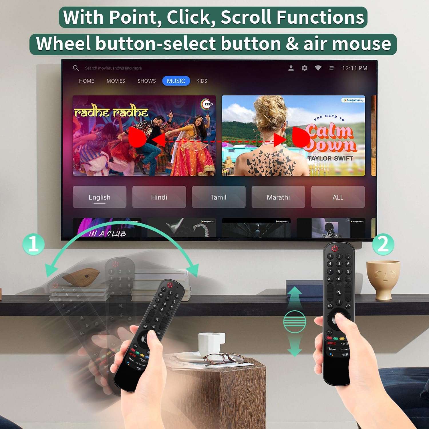Detalle 2 de Gvirtue MR22GN Voice Remote for LG TVs with Pointer and Voice Control