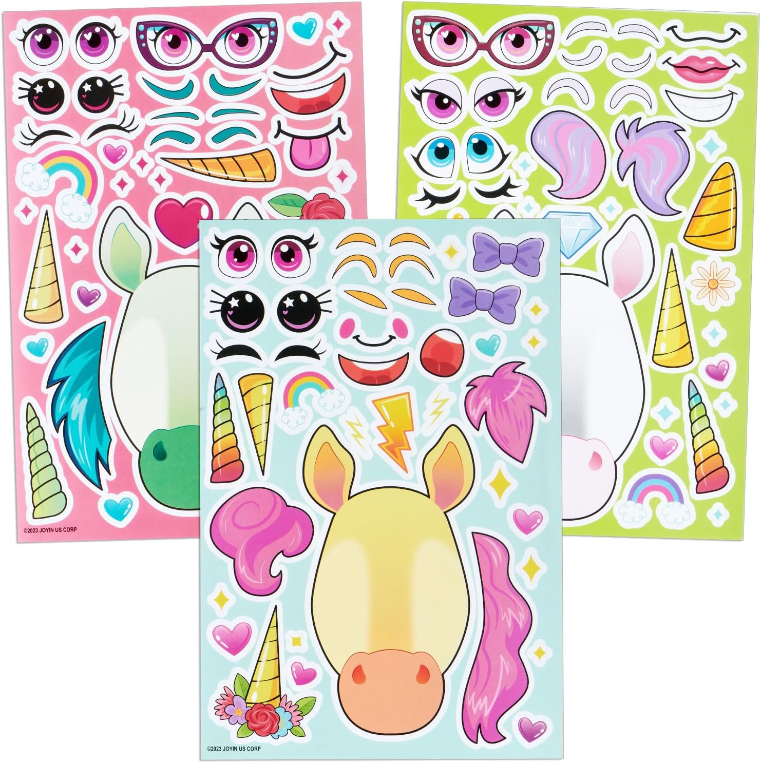 Detalle 1 de JOYIN unicorn sticker faces set 36 pcs