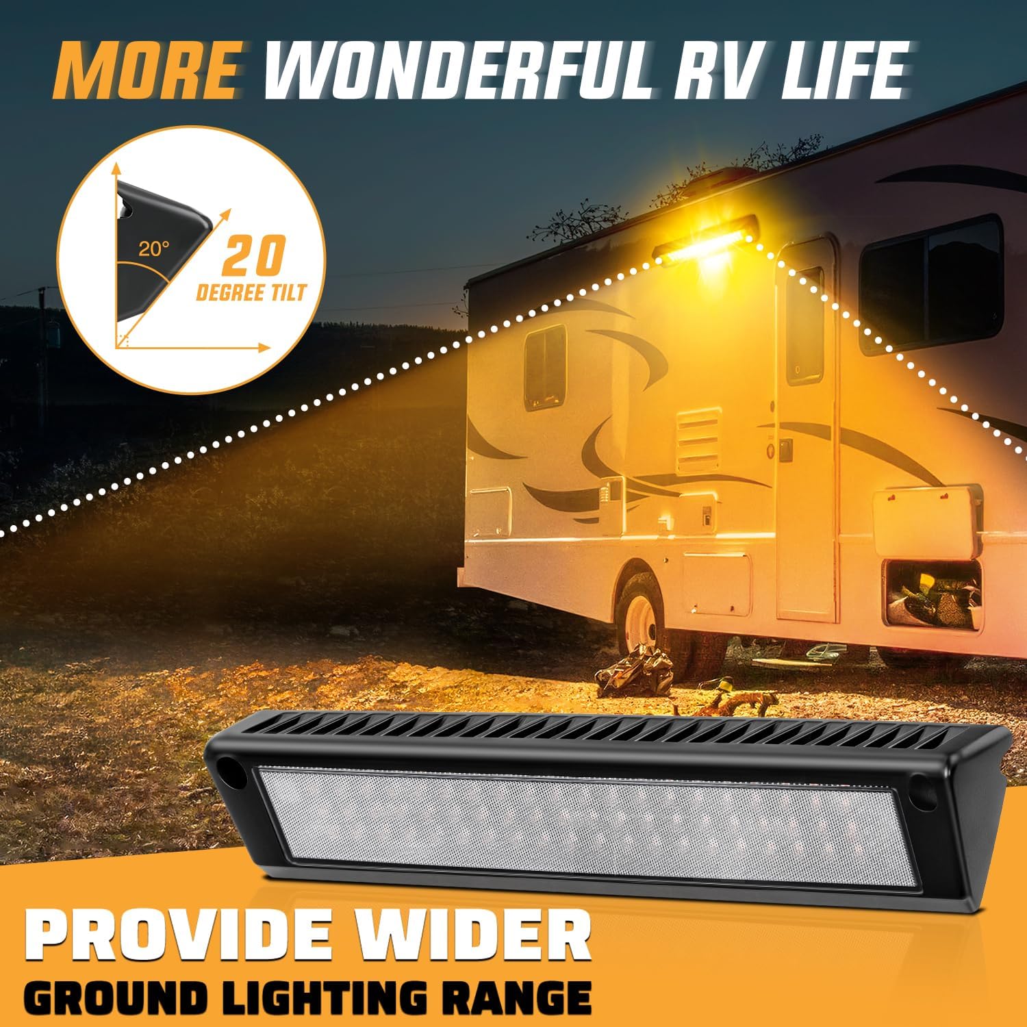 Thumbnail 5 de Nilight 13-Inch RV Porch Light Amber Beam LED