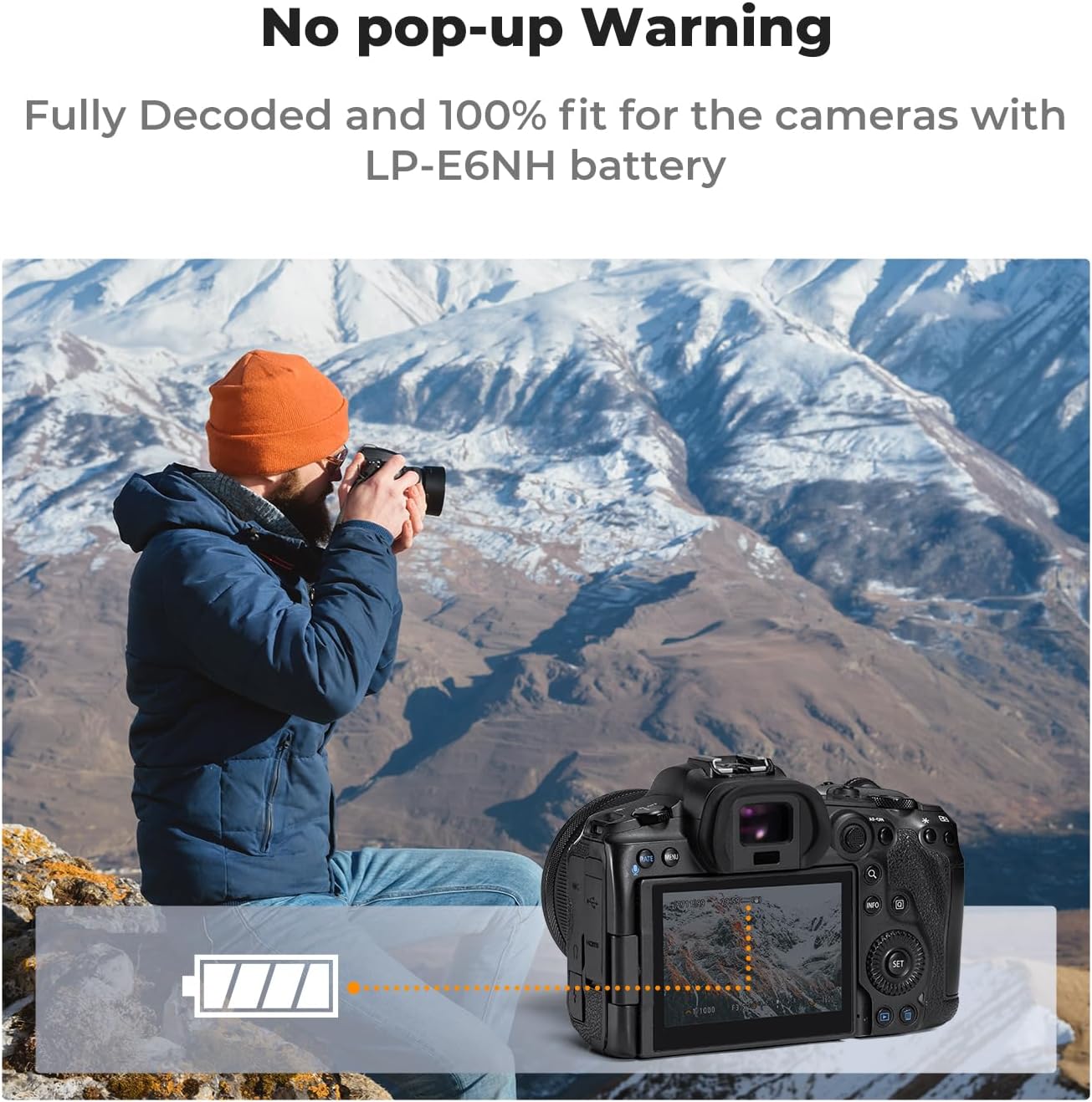Detalle 2 de K&F CONCEPT 2-Pack LP-E6NH 2600mAh batteries with USB-C fast charging for select Canon cameras