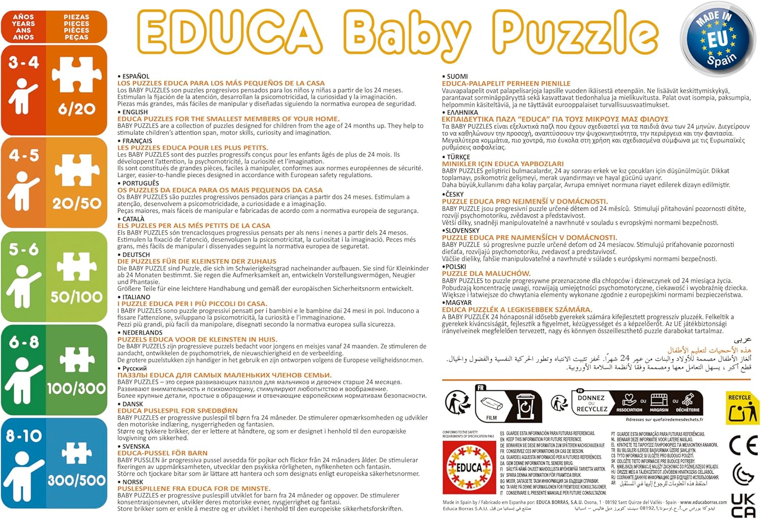Thumbnail 1 de Educa Baby Puzzle Mois La Ferme (17574) – puzzle bébé 12 mois et plus