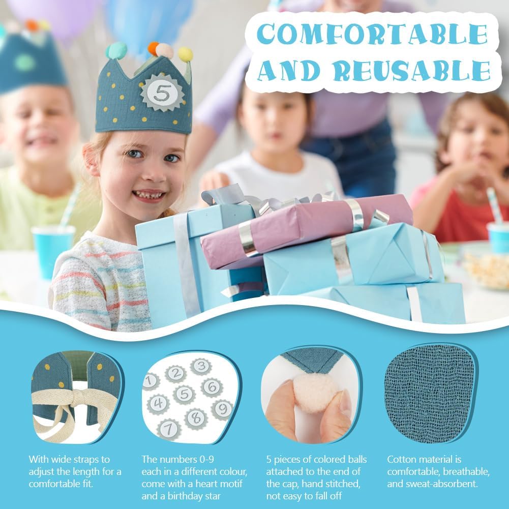 Thumbnail 2 de URAQT Birthday Crown for Kids 1–9