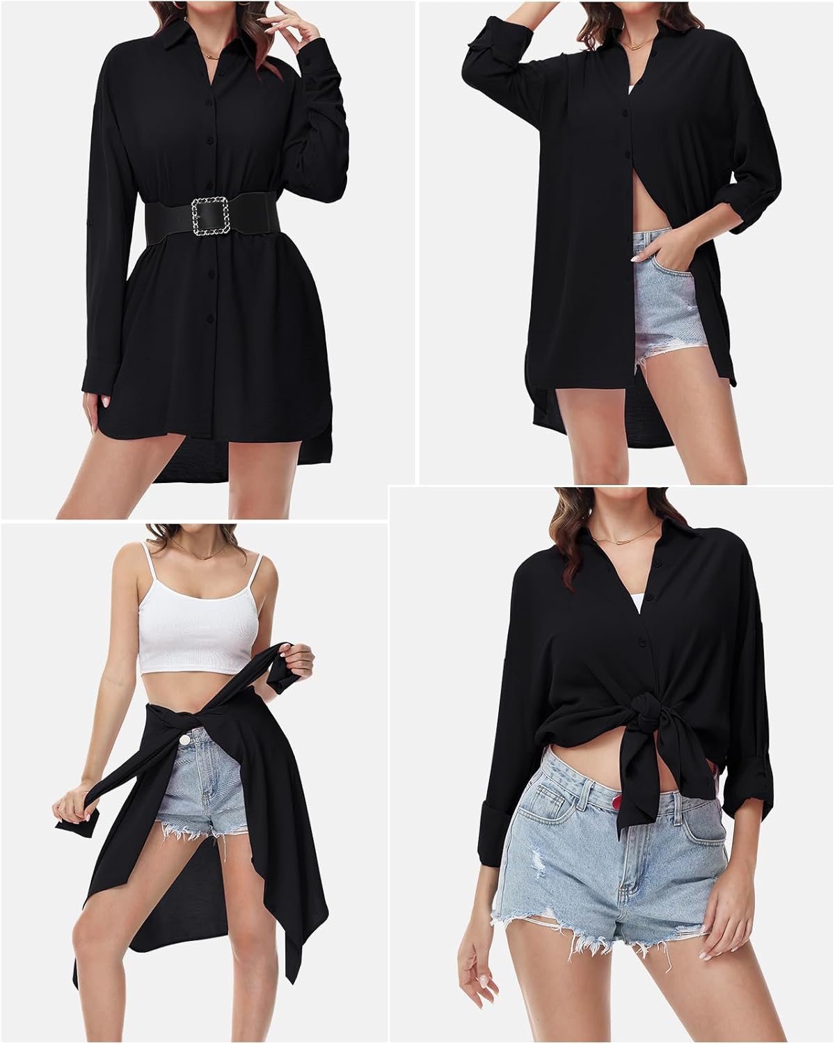 Thumbnail 3 de Tanmolo Bluse V‑Ausschnitt Langarm
